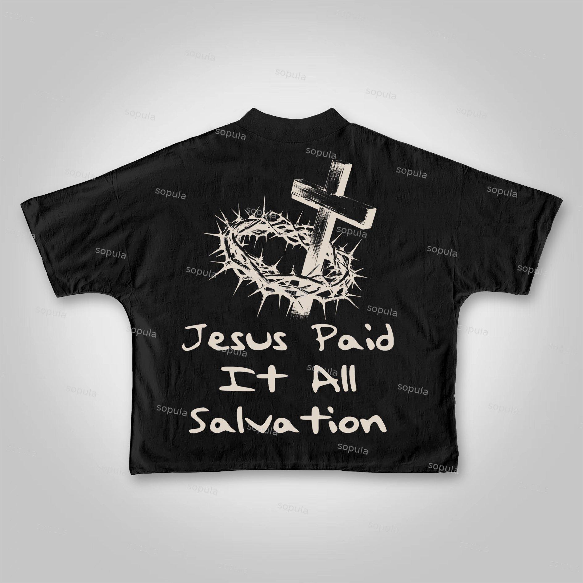 Sopula Jesus Paid It All Salvation Cropped T-shirts Product Image