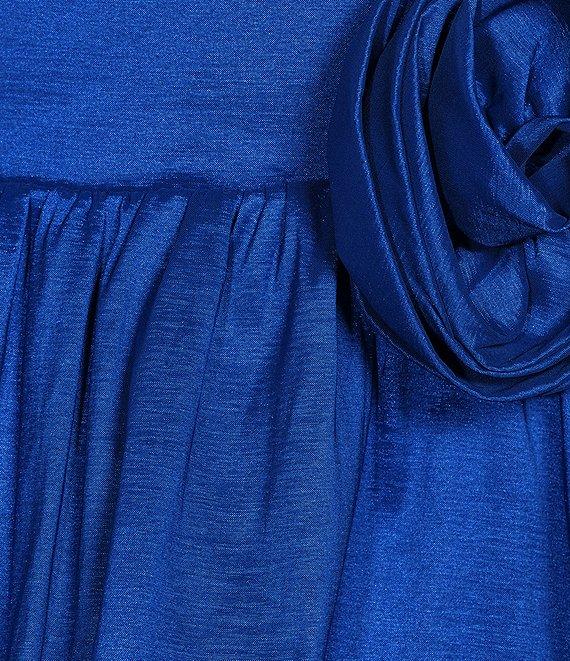 Next Up Square Neck Lace-Up Back Rose Bubble Skirt Dress Product Image