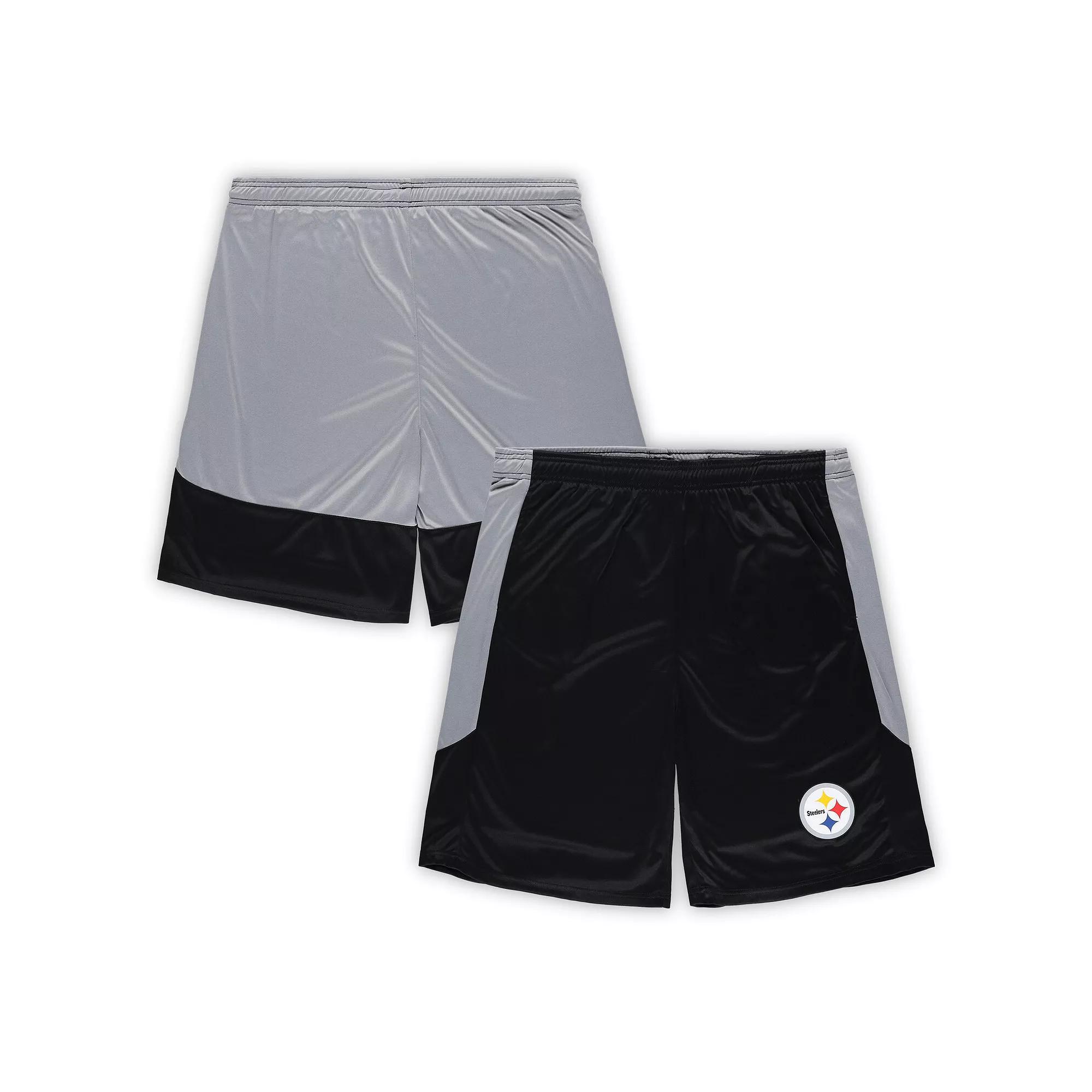 Men's Fanatics Black Pittsburgh Steelers Big & Tall Team Logo Shorts,  Product Image