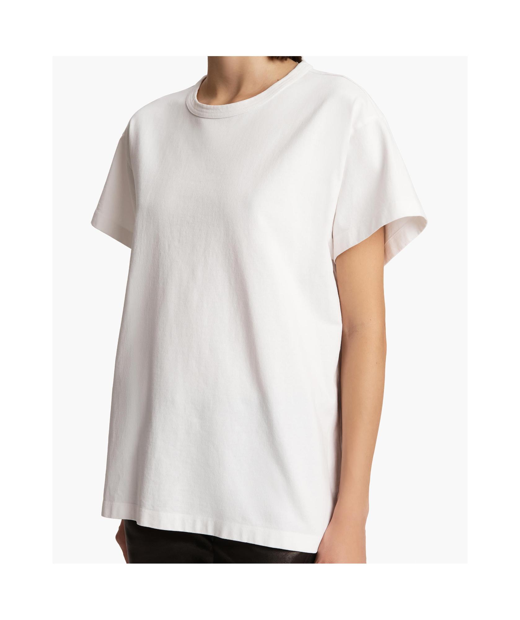 KHAITE Womens White Mae Brand-patch Cotton-jersey T-shirt In Cream Product Image