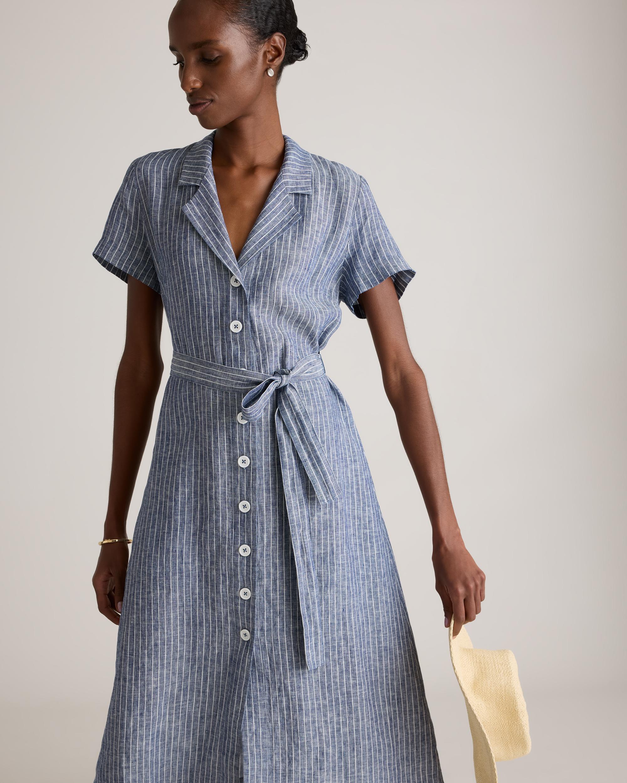 Quince | Women's 100% European Linen Button Front Dress Product Image