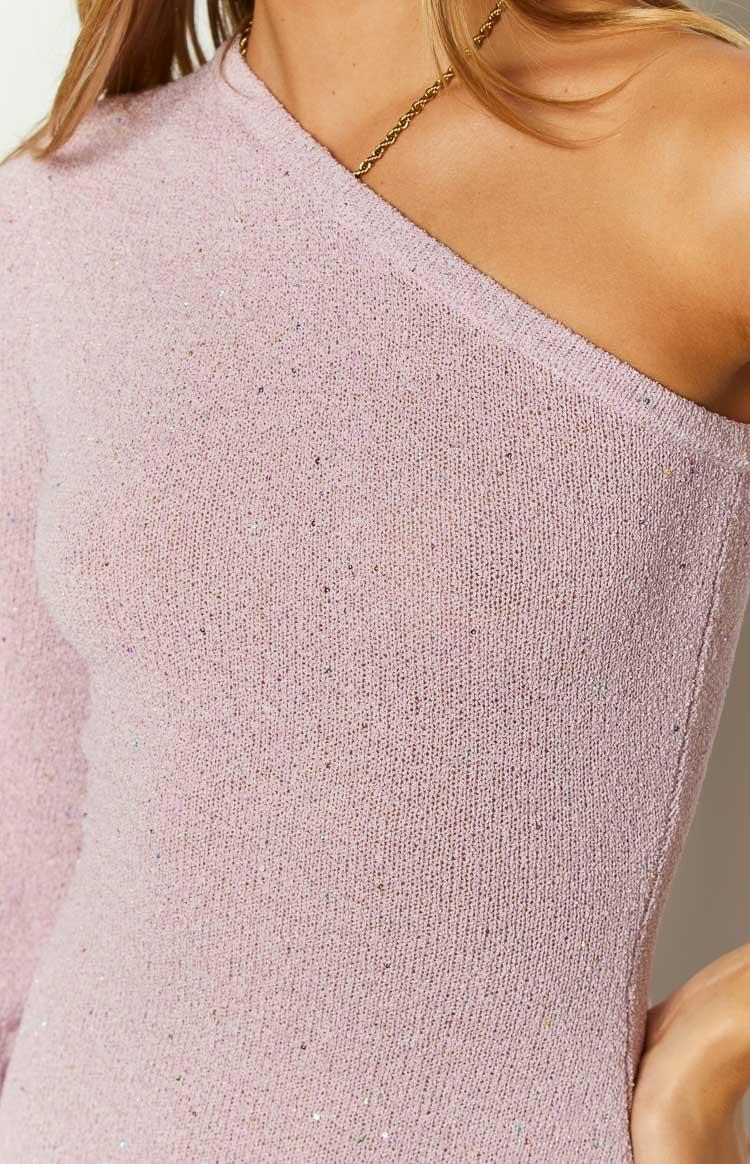 Forever Young Pink Knit One Shoulder Mini Dress Baby Product Image