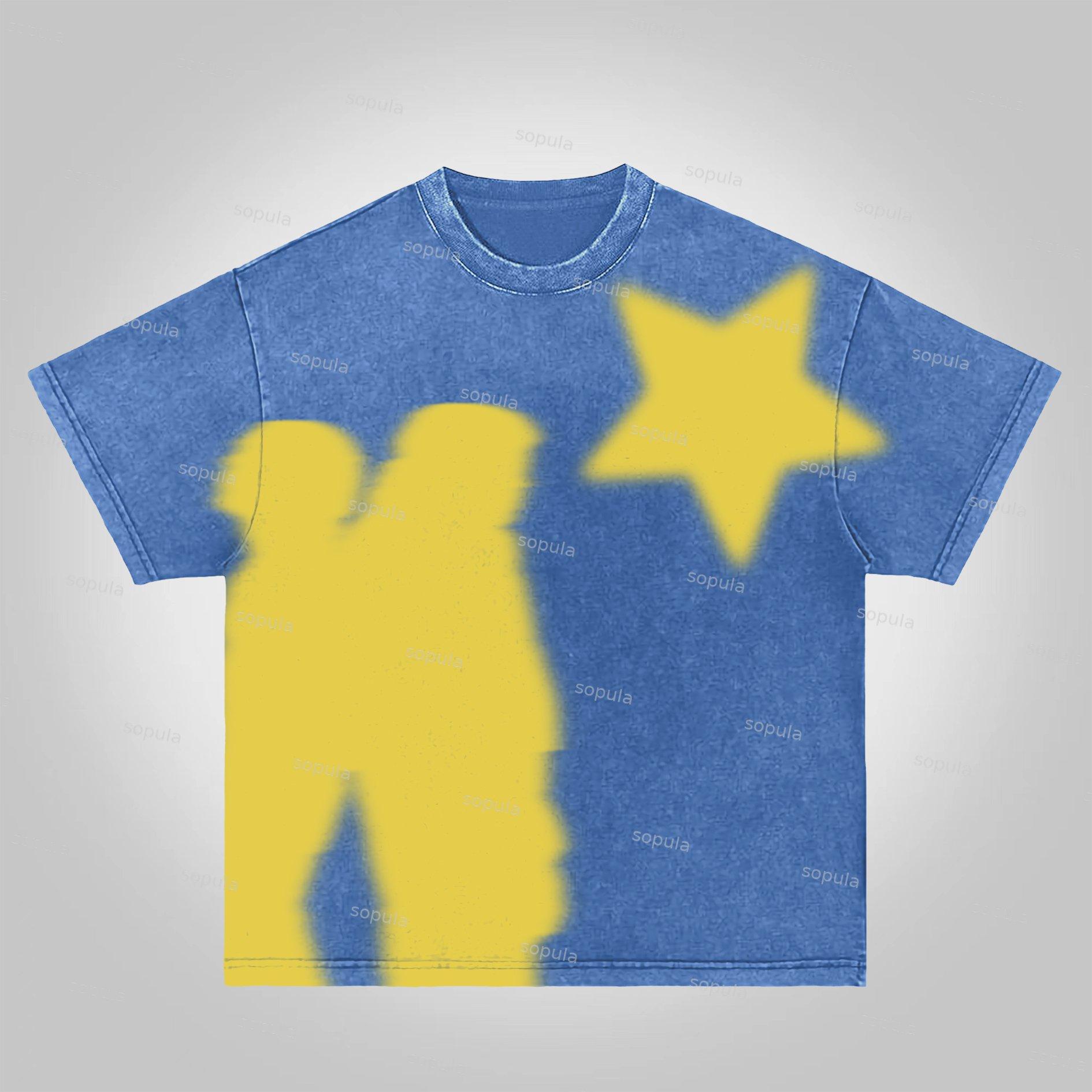 Sopula Virtual Shadow Graphic Acid Wash T-shirt Product Image