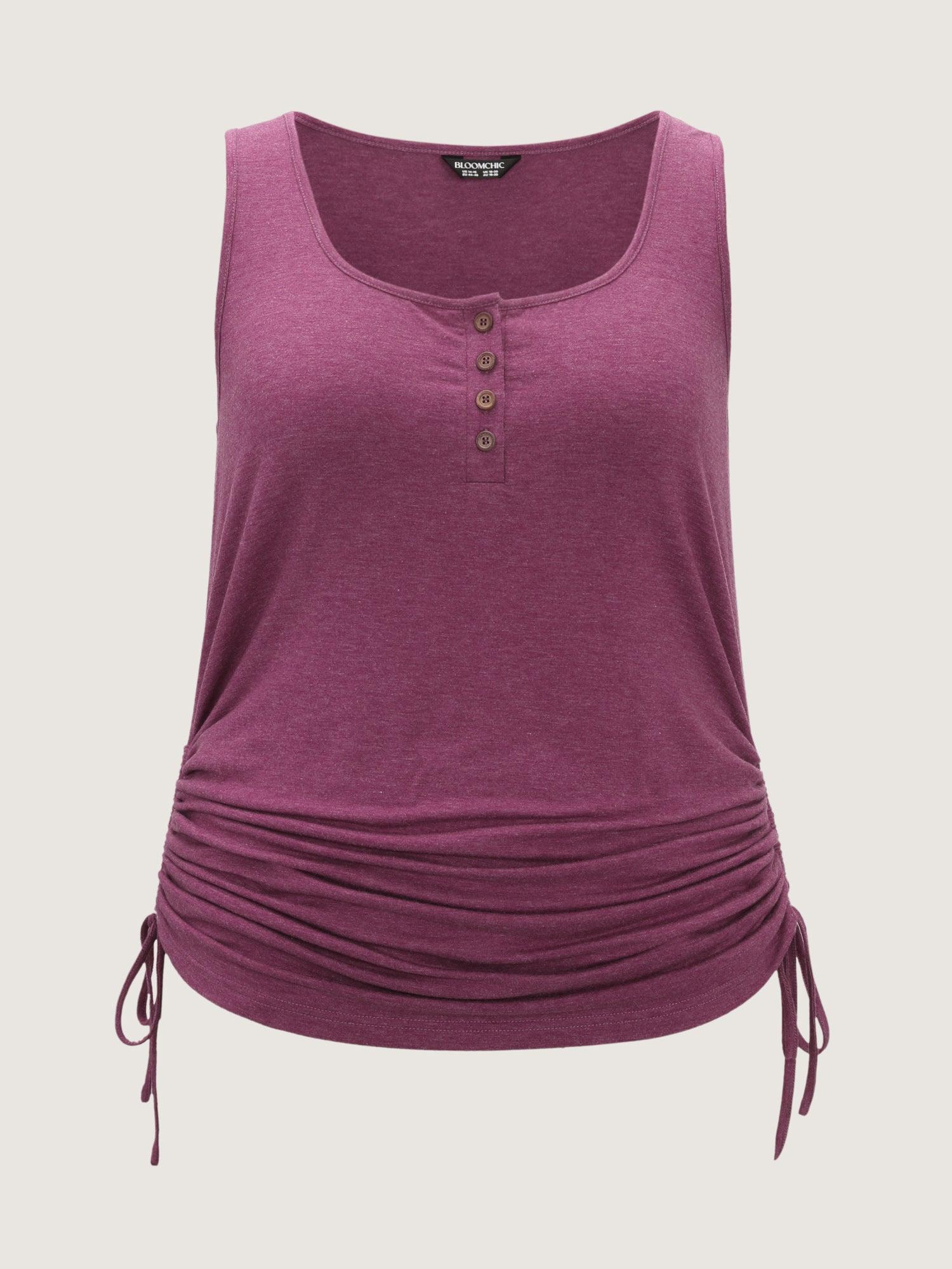 Supersoft Drawstring Ruched Scoop Neckline Tank Top Female Product Image