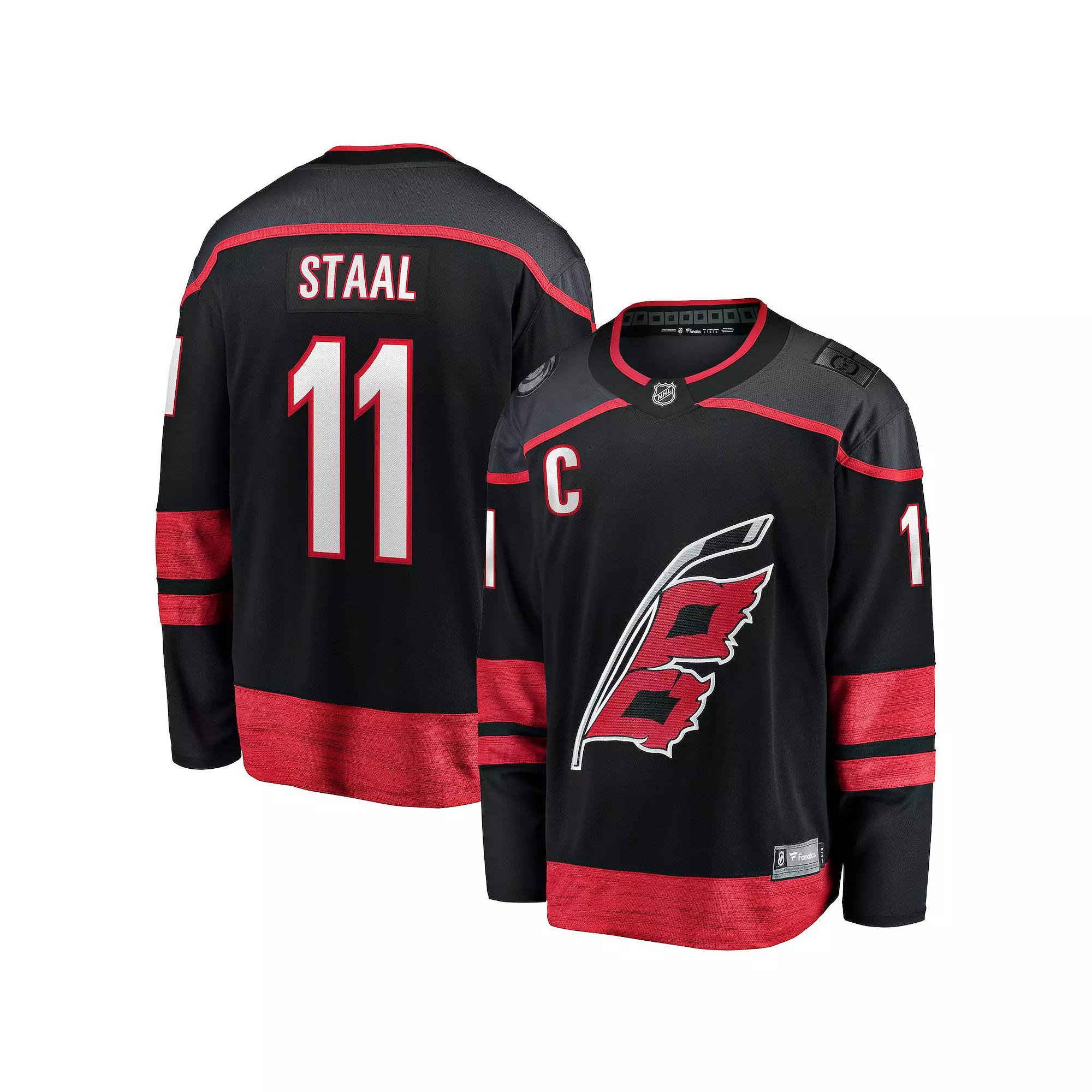 Men's Fanatics Branded Jordan Staal Black Carolina Hurricanes Home Captain Patch Breakaway Player Jersey,  Product Image
