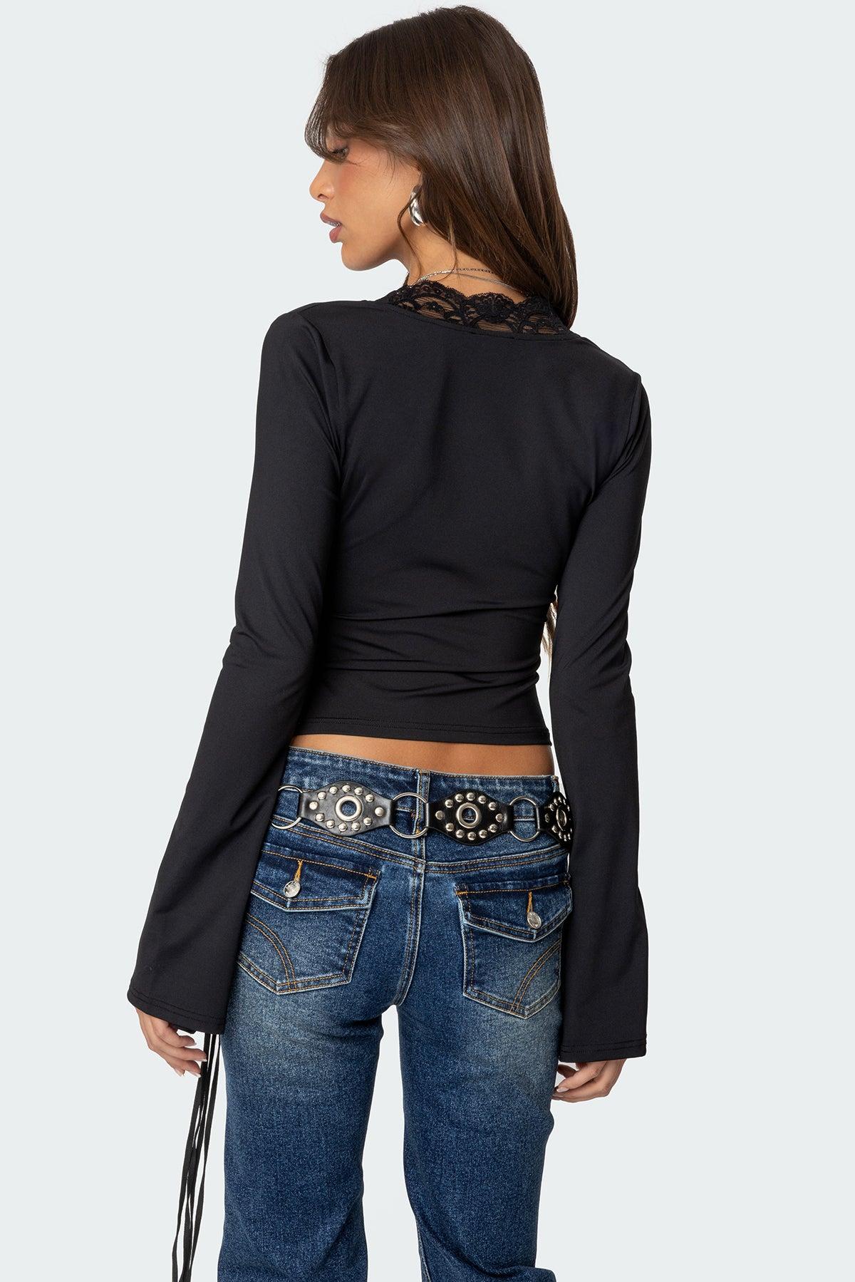 Tina Lacey Plunge Neck Top Product Image