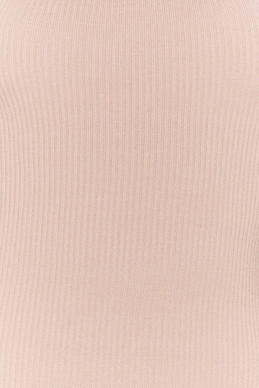 Season For It Ribbed Midi Dress Beige Product Image