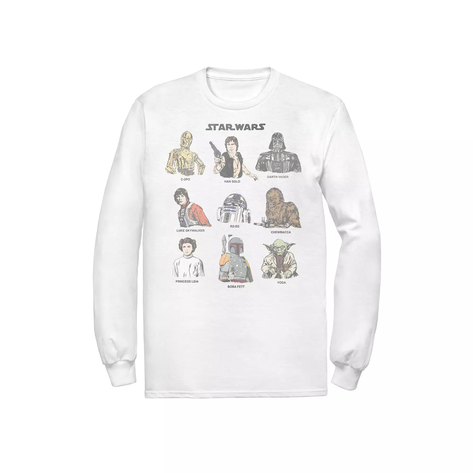 Men's Star Wars Character Cast Tee, Size: Large, White Product Image