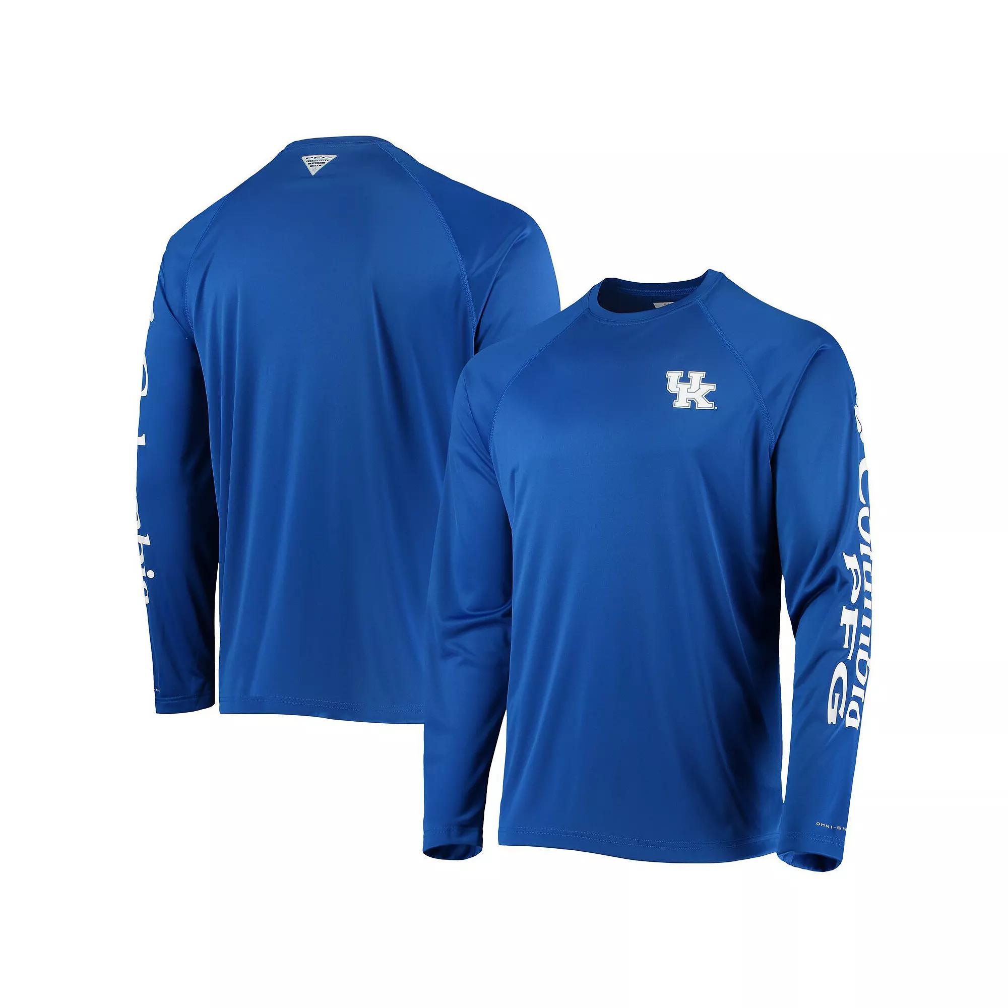 Columbia Mens Collegiate PFG Terminal Tackle Long Sleeve Shirt - Kentucky- Product Image