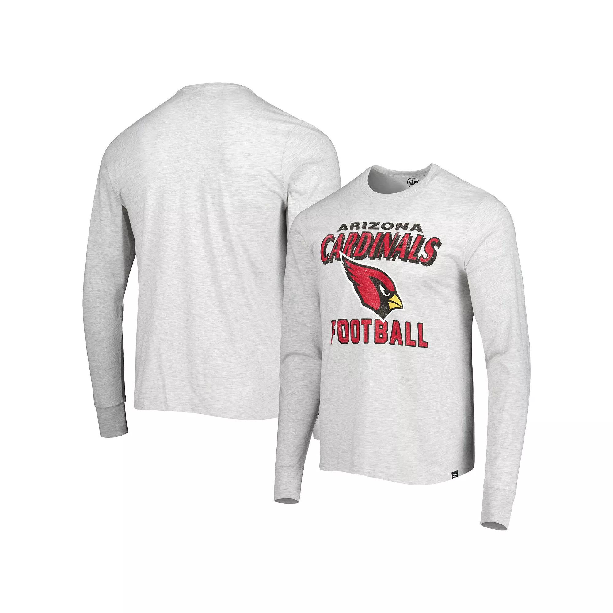 Men's '47 Heathered Gray Arizona Cardinals Dozer Franklin Long Sleeve T-Shirt,  Product Image