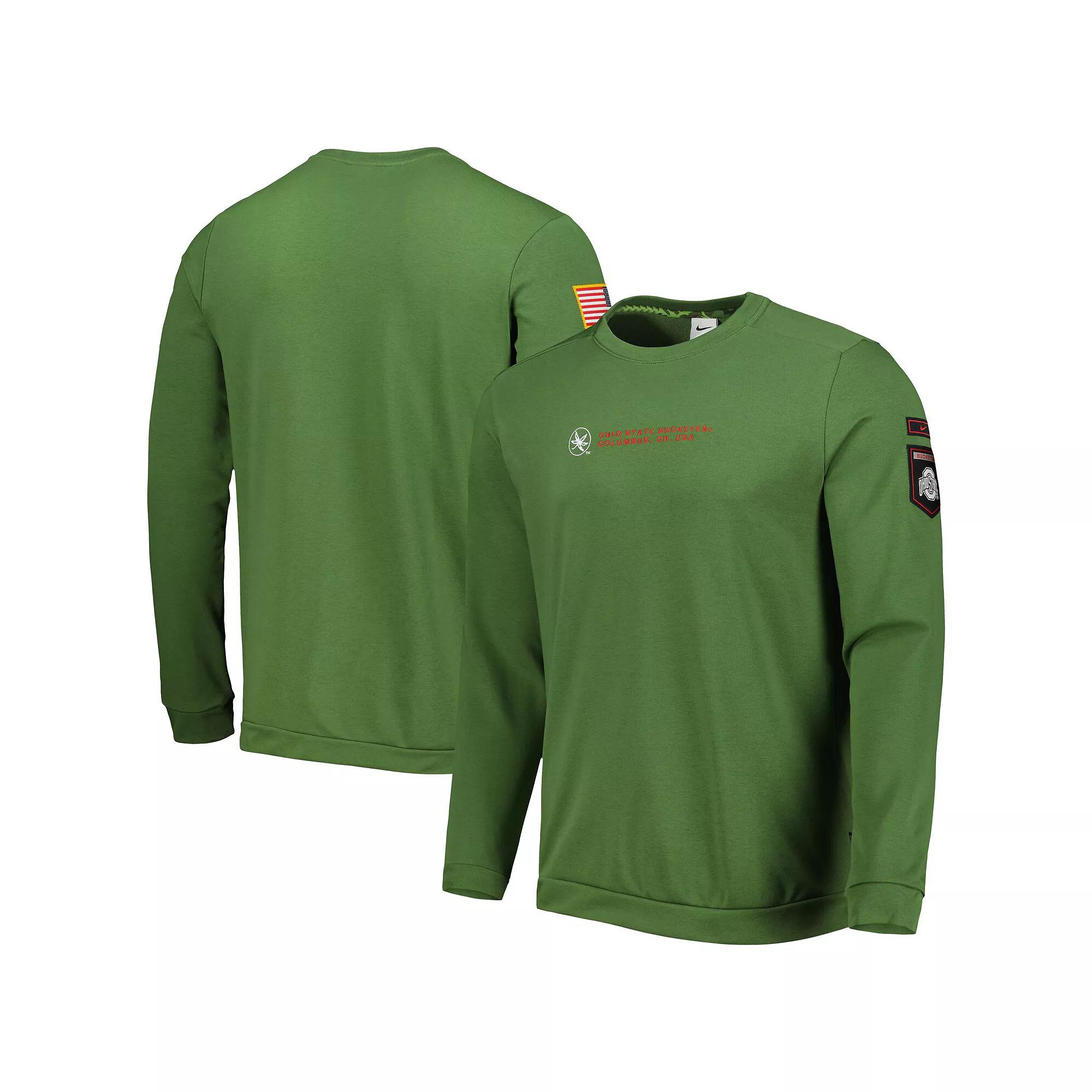 Men's Nike Olive Ohio State Buckeyes Military Pullover Sweatshirt, Size: Small, Team Product Image