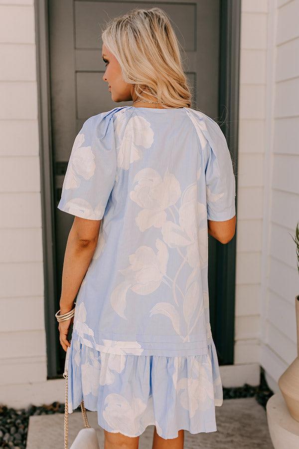 Serene Moment Floral Mini Dress in Sky Blue Product Image