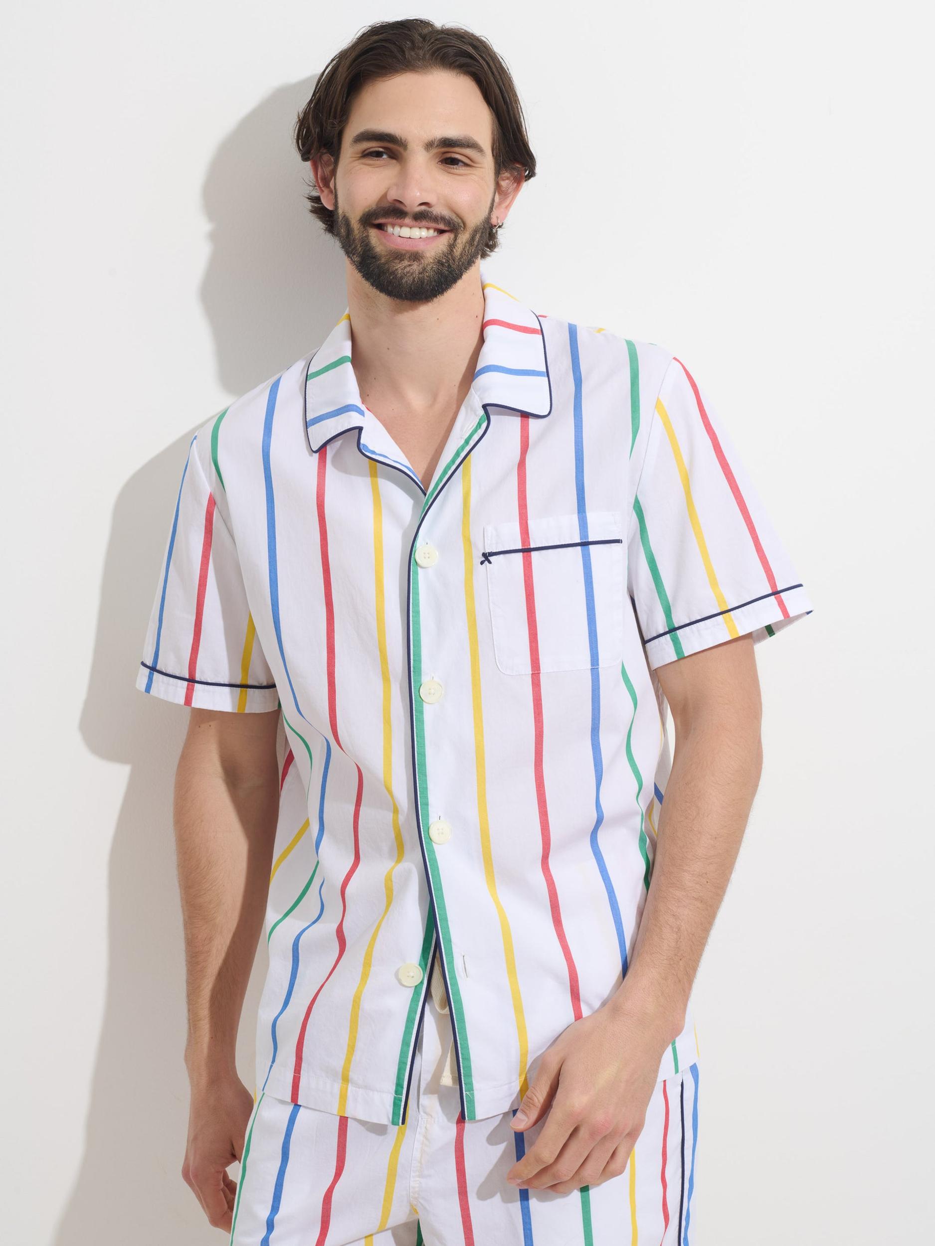 P'Jimmies Short Sleeve Sleep Shirt In Stripe Product Image