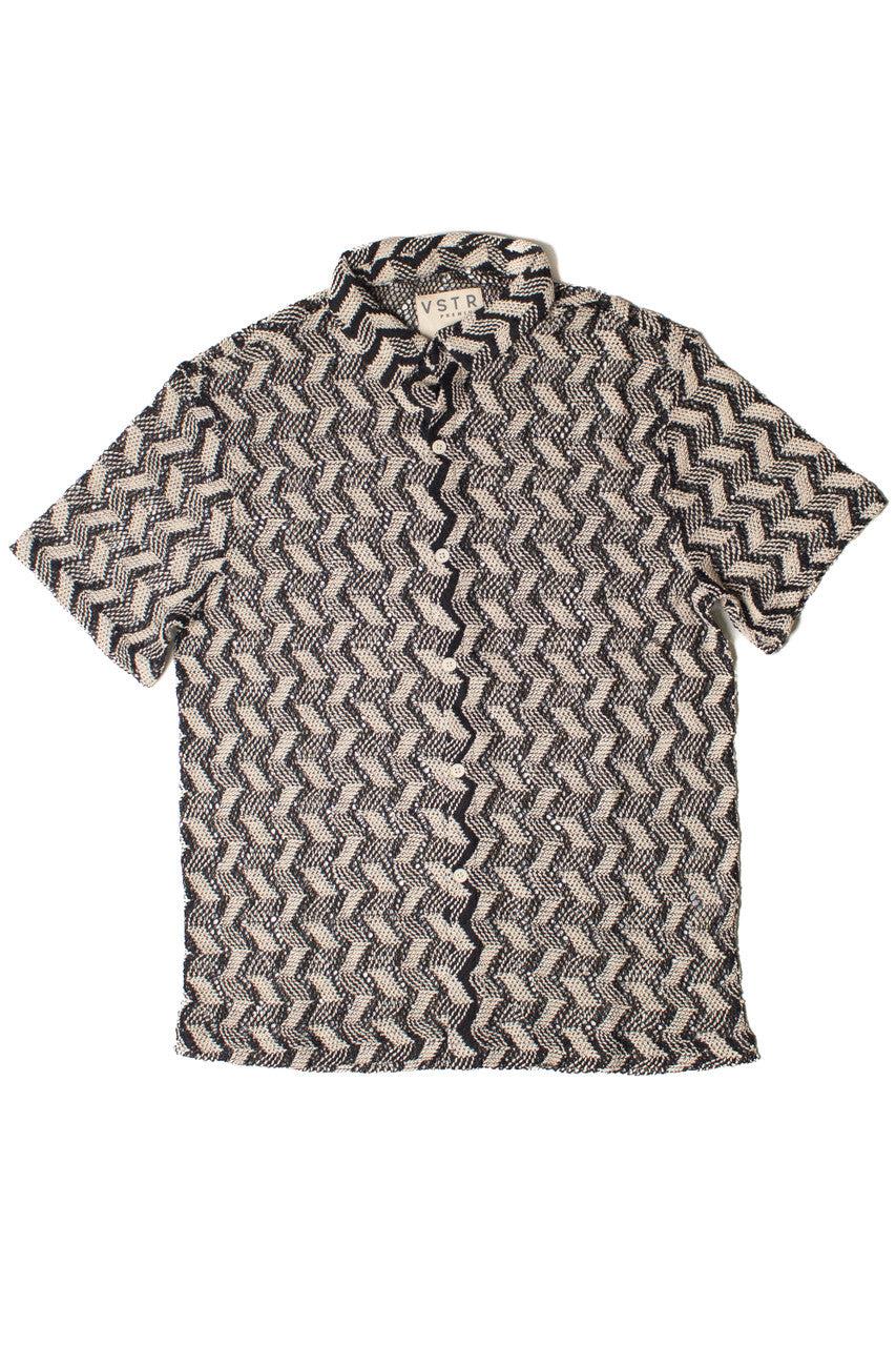 Zigzag Cabana Knit Button Up Shirt Product Image