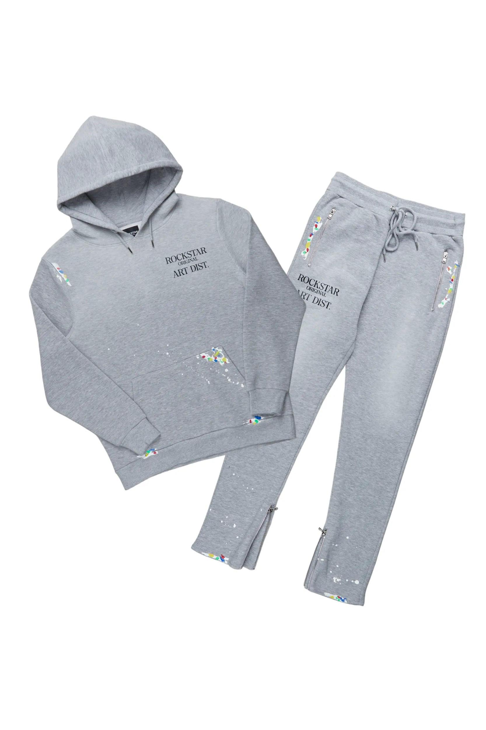 Rockstar Art Dist. Heather Grey Slim Fit track Set Male Product Image