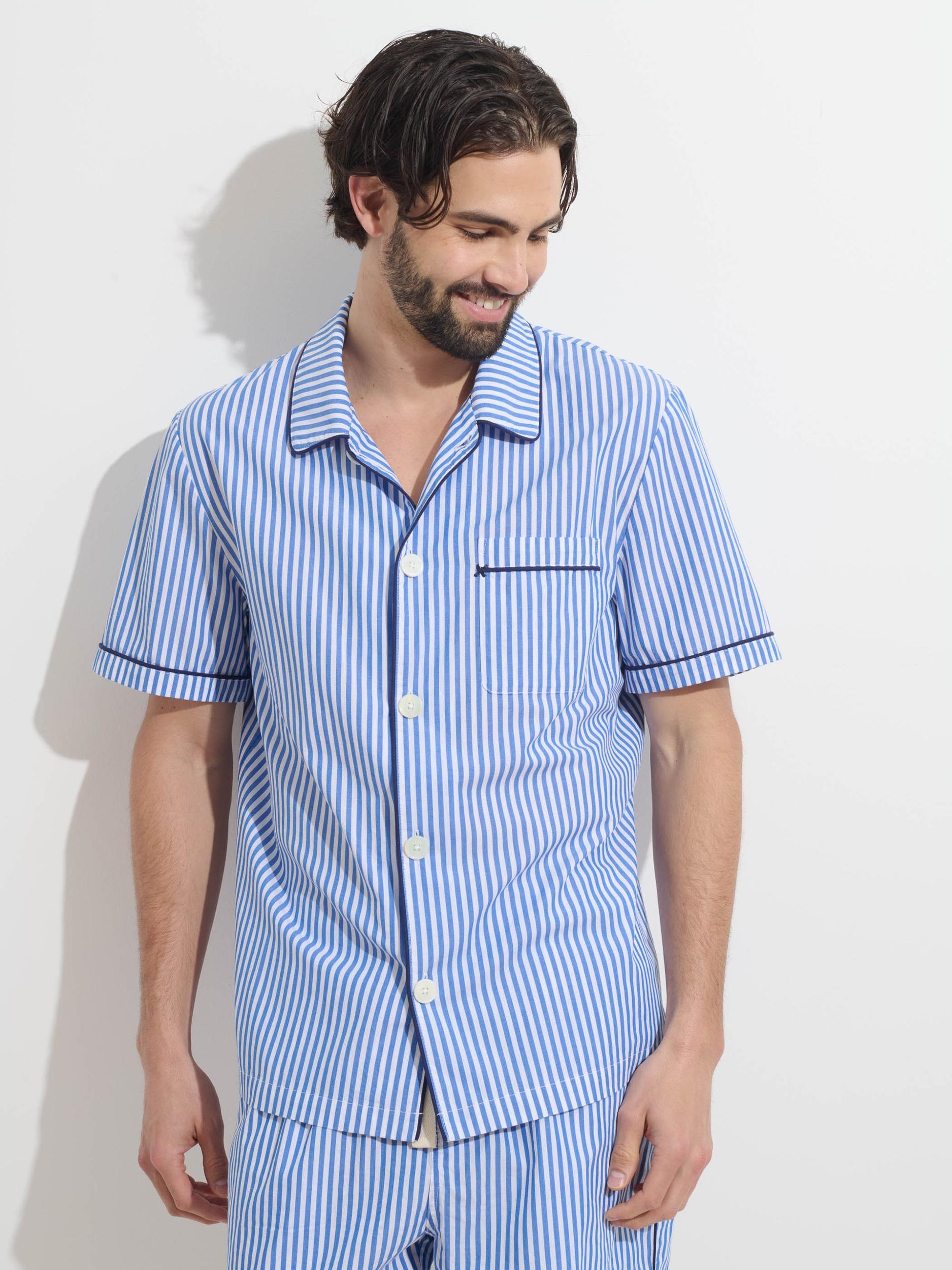 P'Jimmies Short Sleeve Sleep Shirt In Stripe Product Image