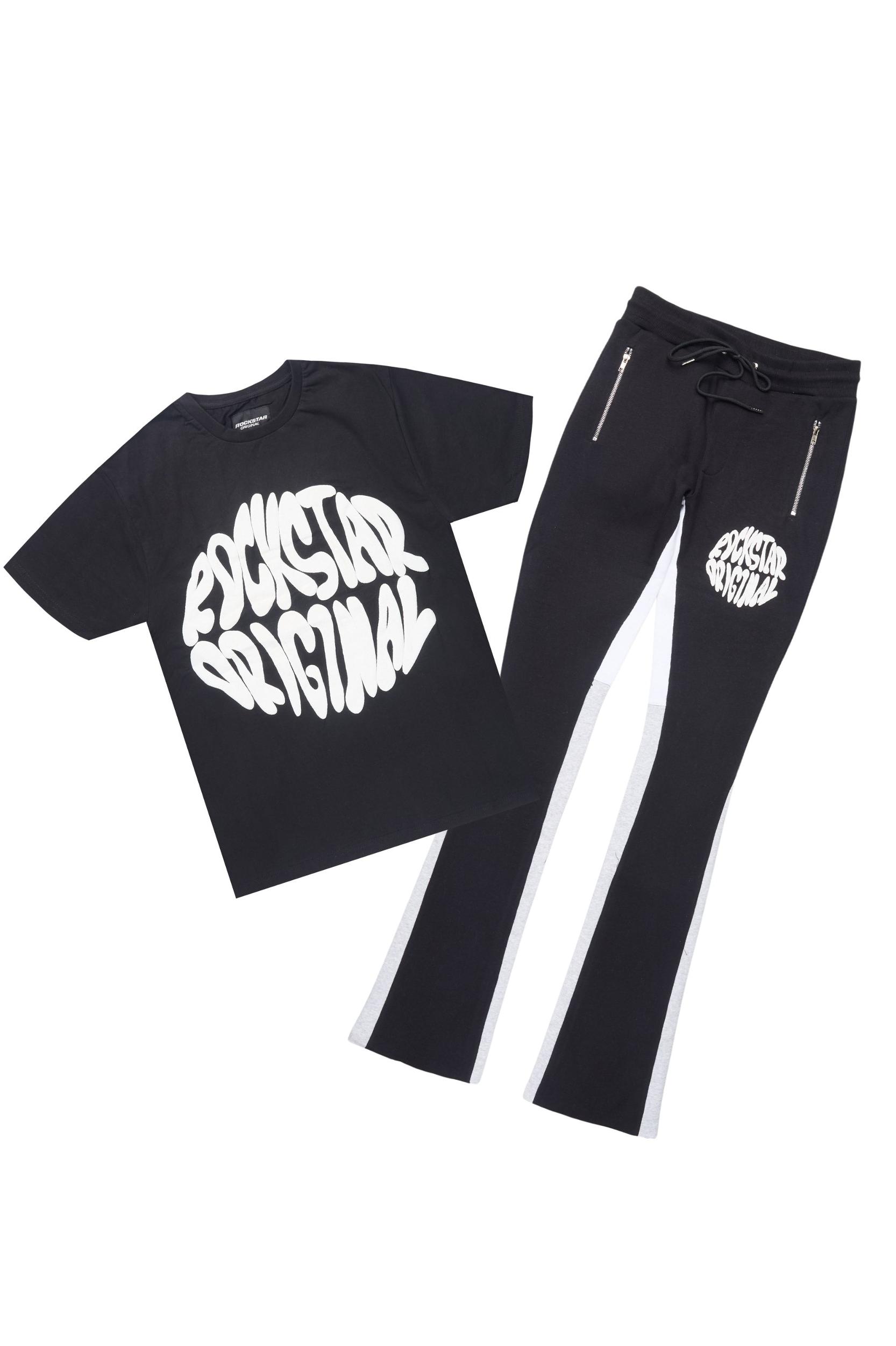 Thierry Black T-Shirt/Stacked Flare Track Set Male Product Image