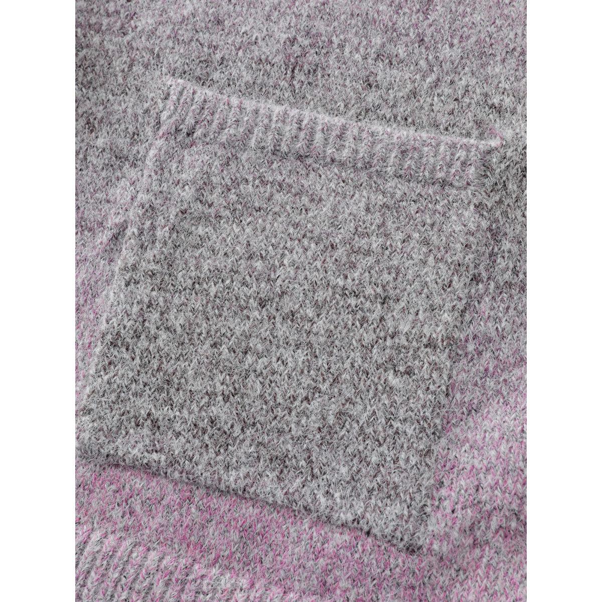 Plus Size Color Gradient Buttons Knit Cardigan Heather Women Leisure Loose Long Sleeve Casual Cardigans BloomChic 12/L Product Image