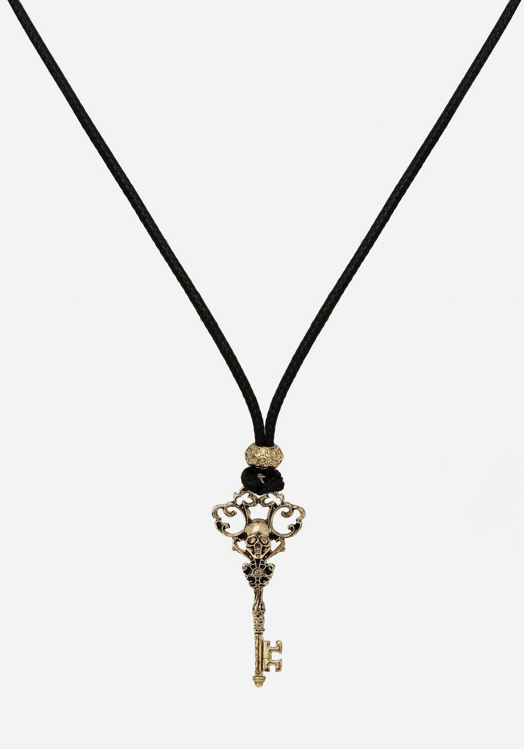 Genesta Skull Key Cord Necklace Product Image