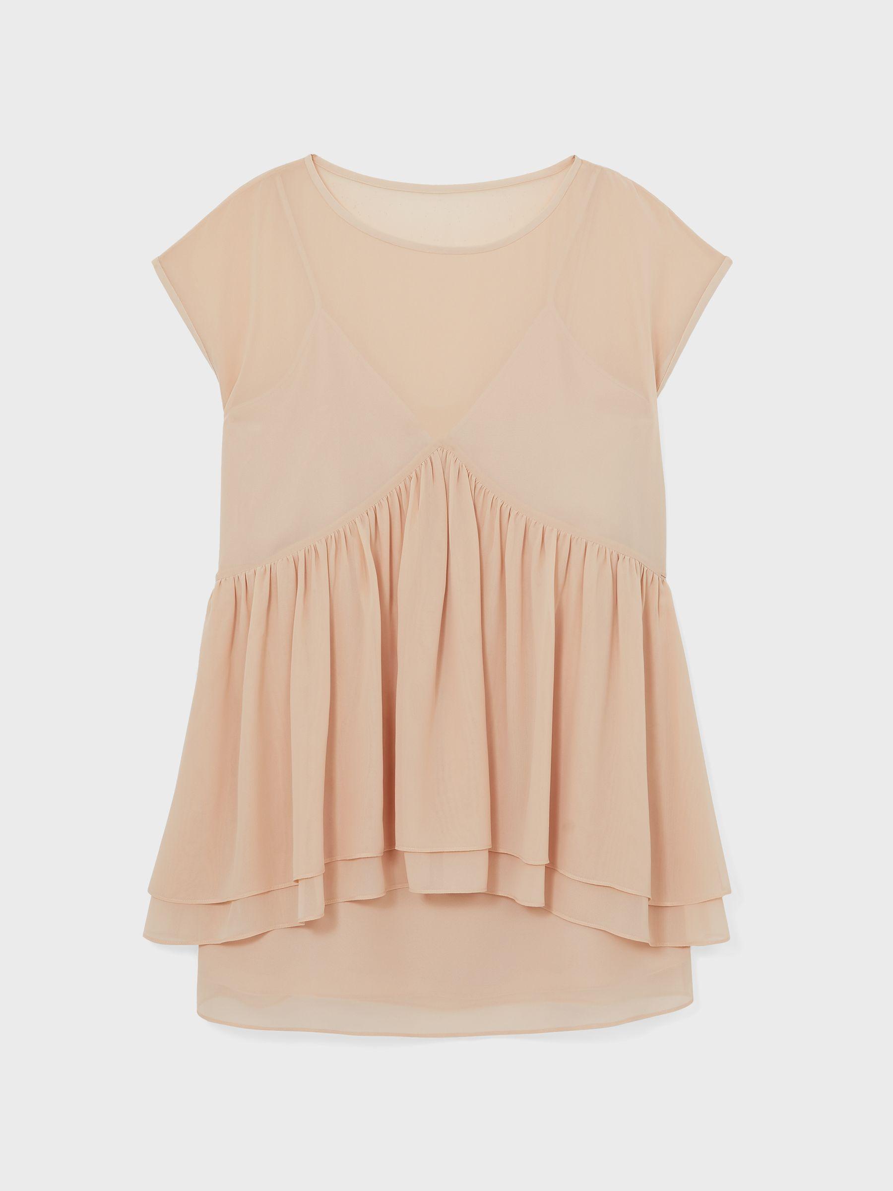 Tiered Mini Dress in Pale Pink Product Image
