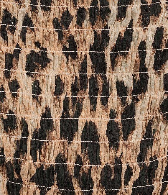 I.N. San Francisco Cheetah Print Sweetheart Neck Long Sleeve Top Product Image