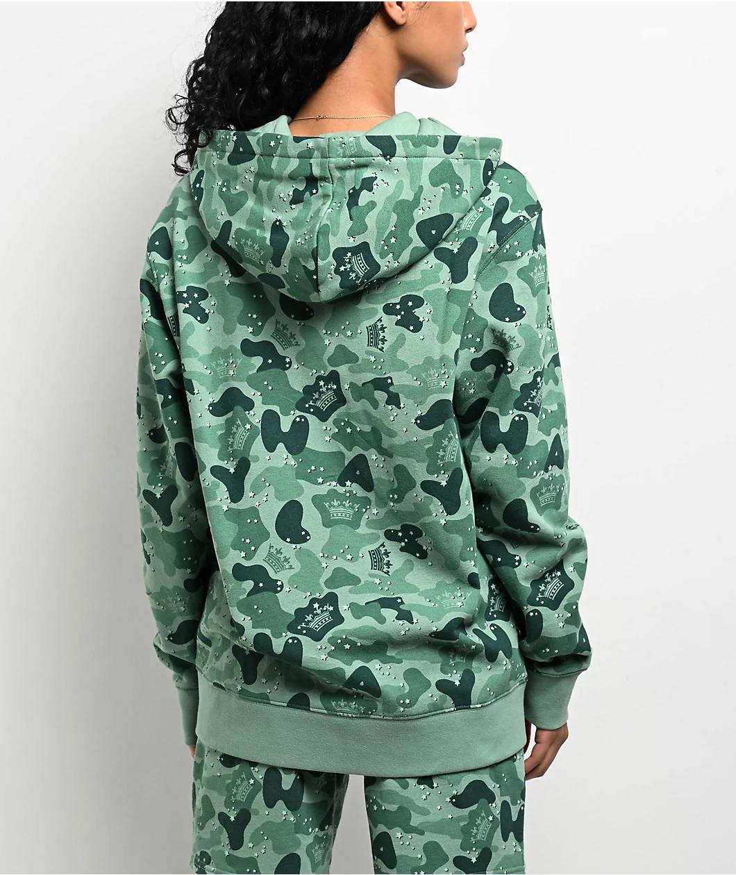 Your Highness Ocean Camo Green Zip Hoodie Product Image