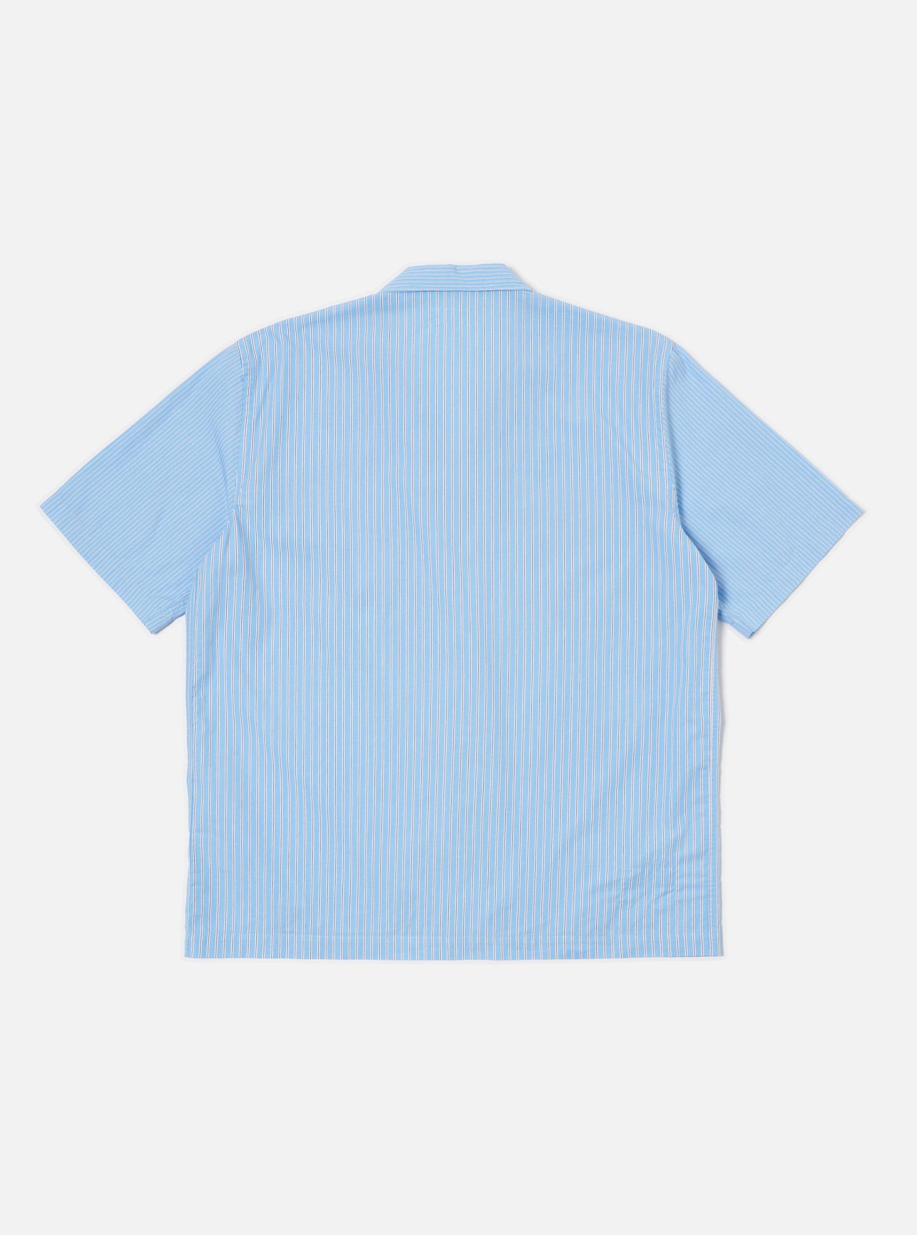 Universal Works Sal Road Shirt in Blue Vila Stripes Product Image