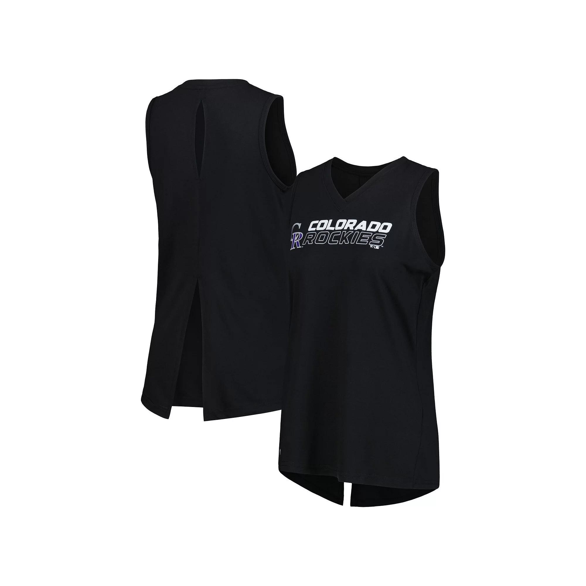 Women's Levelwear Black Colorado Rockies Paisley Chase V-Neck Tank Top,  Product Image