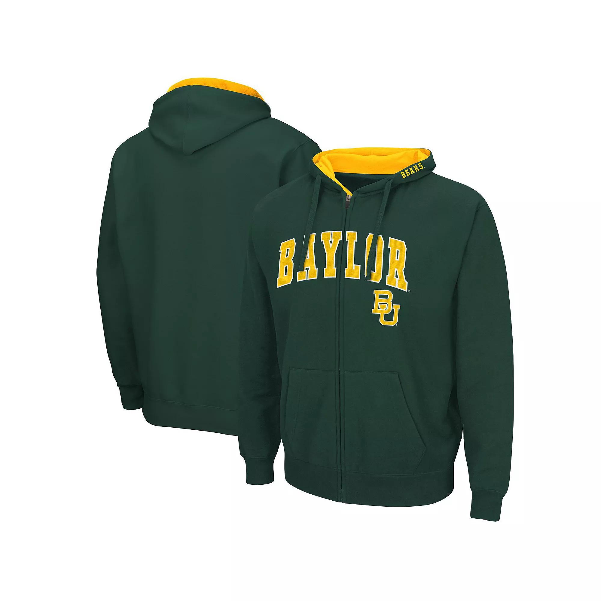 Men's Colosseum Green Baylor Bears Arch & Logo 3.0 Full-Zip Hoodie, Size: XL, Bay Green Product Image