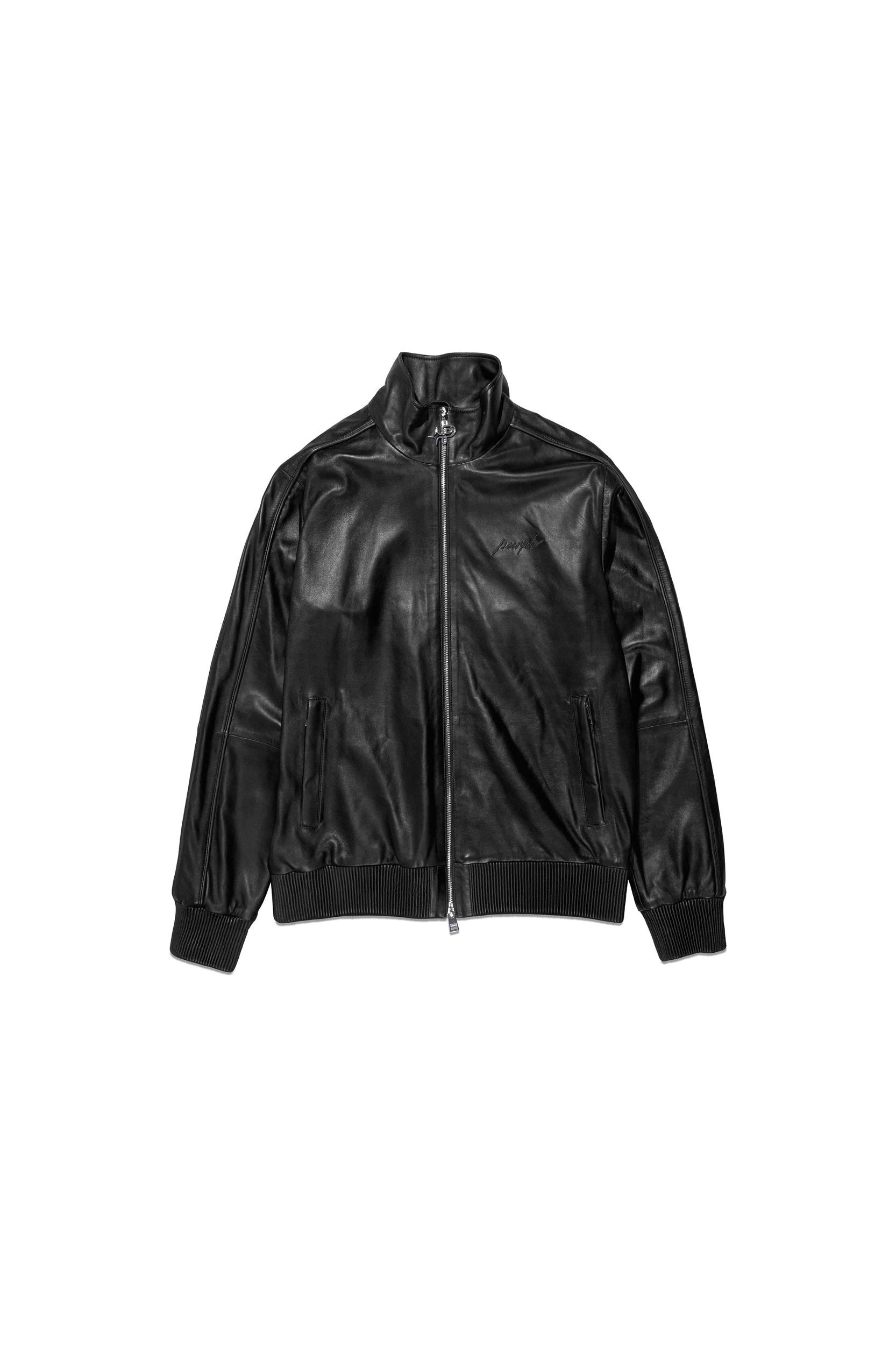 Leather Track Jacket Male Product Image