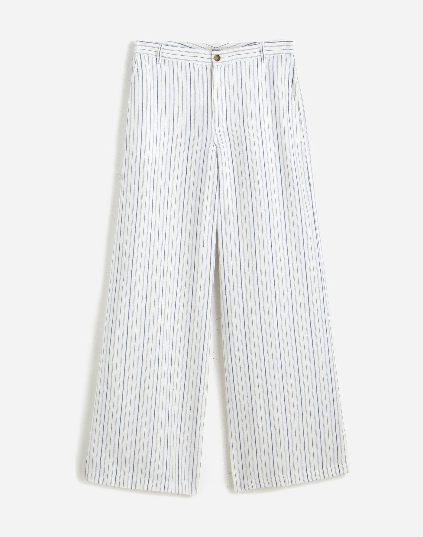 The Zoe Relaxed Wide Pant in 100% Linen Product Image