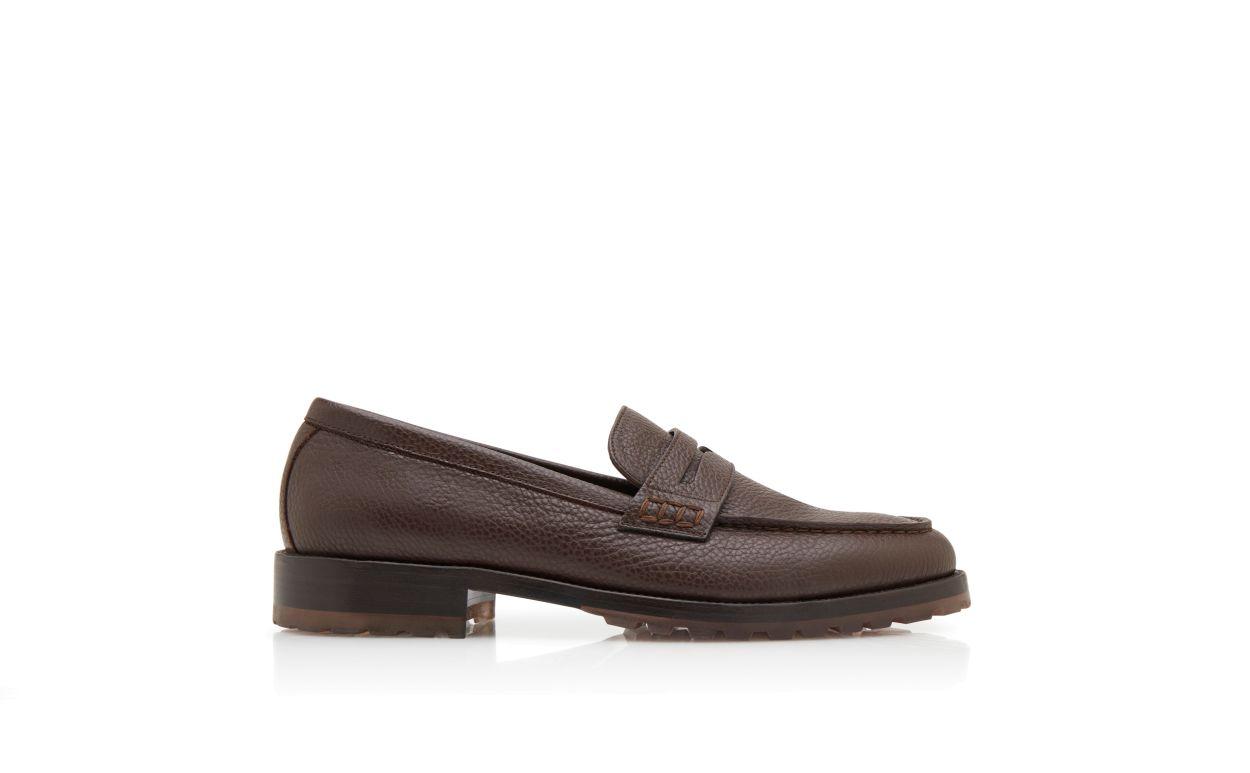 RANDY Black Calf Leather Penny Loafers Product Image
