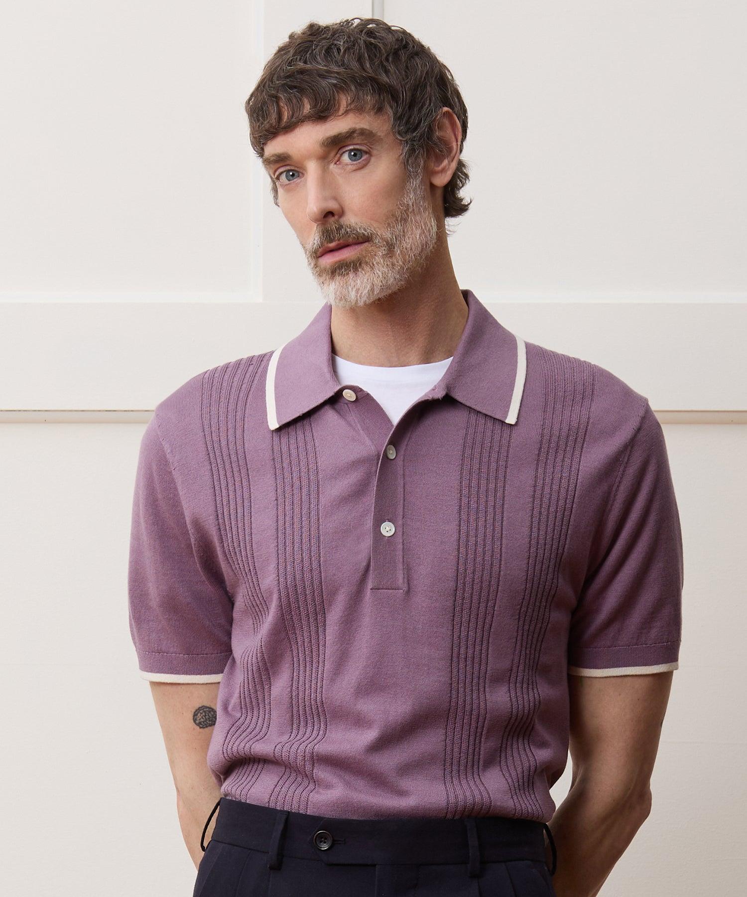 Silk-Cotton Tipped Sweater Polo Product Image