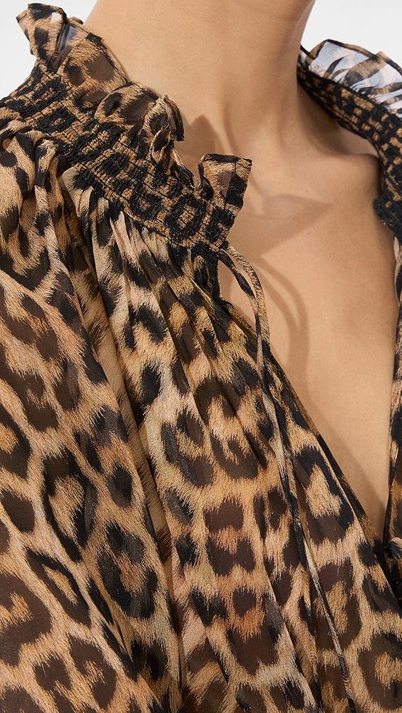 alice + olivia Norah Tie Sleeve Peasant Blouse | Shopbop Product Image