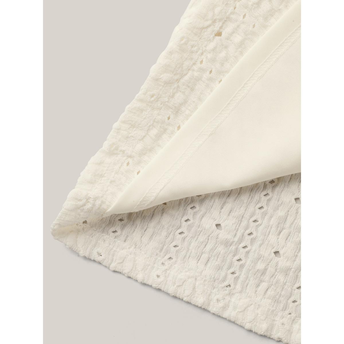 Plus Size Textured Pleated Split Neck T-Shirt WhiteSmoke Women Romantic Texture Flat collar with V-notch Elegant T-shirts BloomChic 30/6X Product Image