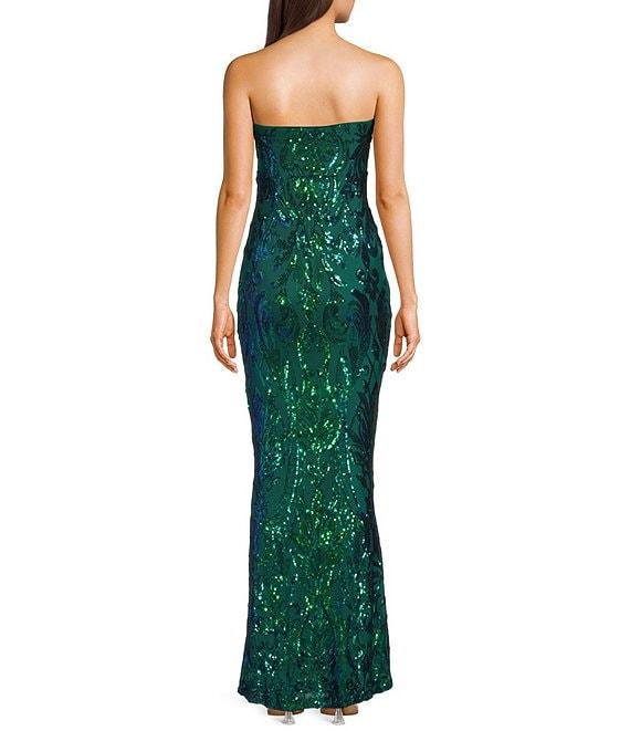 Lulus Sequin Pattern Delmar Strapless Mermaid Dress Product Image