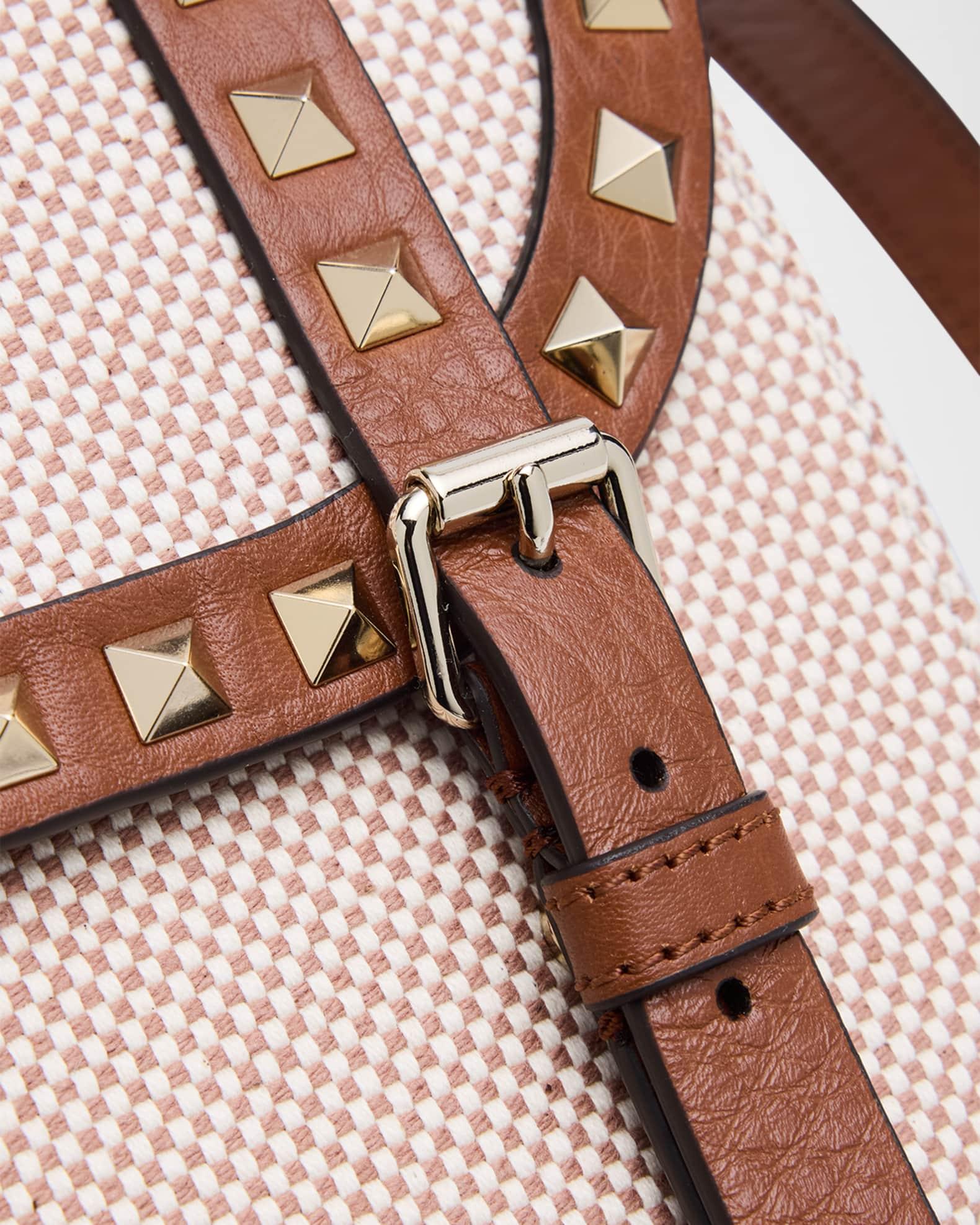 Small Rockstud Canvas Saddle Crossbody Bag Product Image