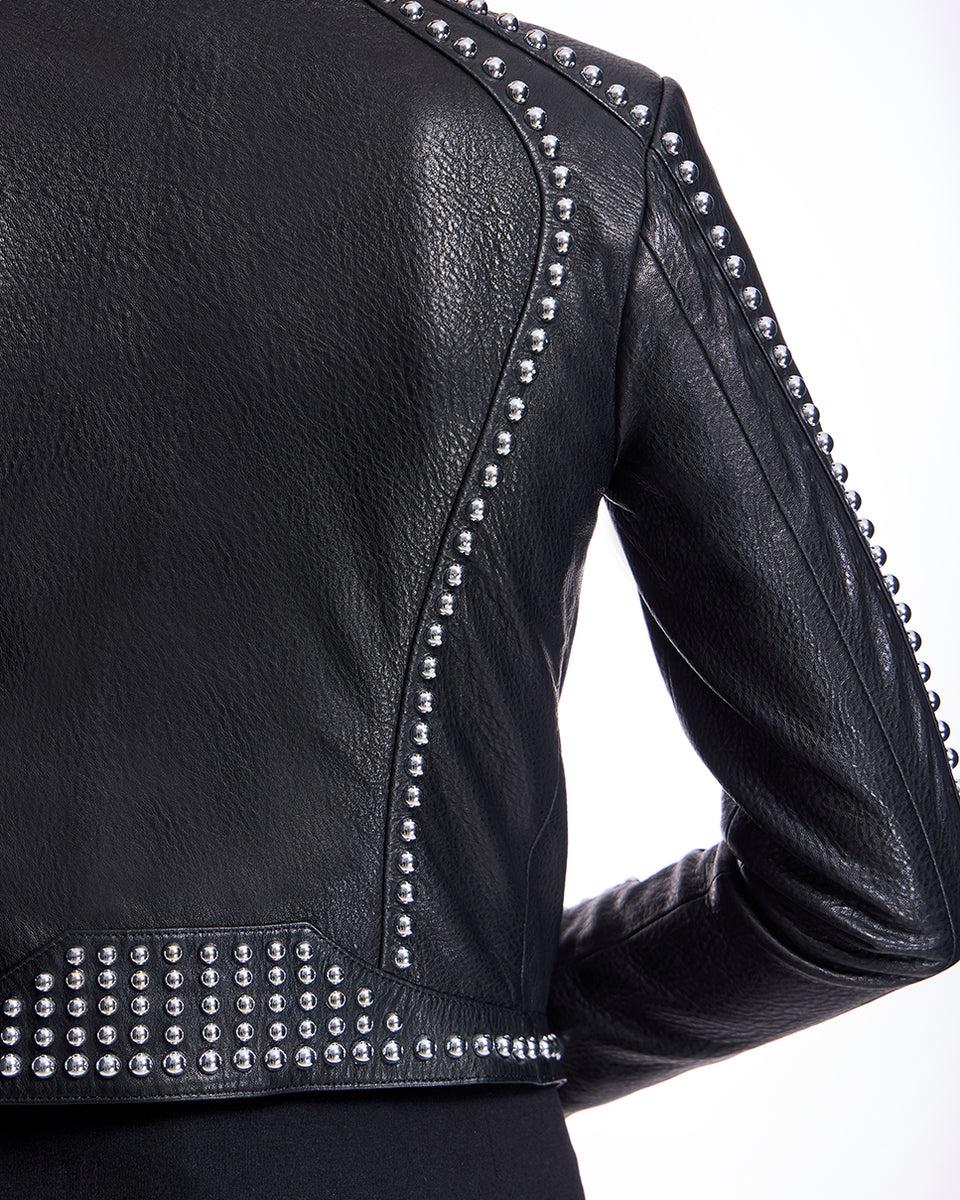 LEATHER  STUDDED JACKET Product Image