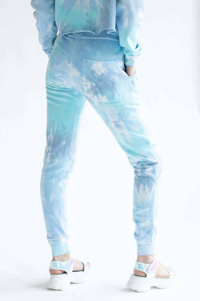 Blue Rainbow Tie Dye Joggers Product Image