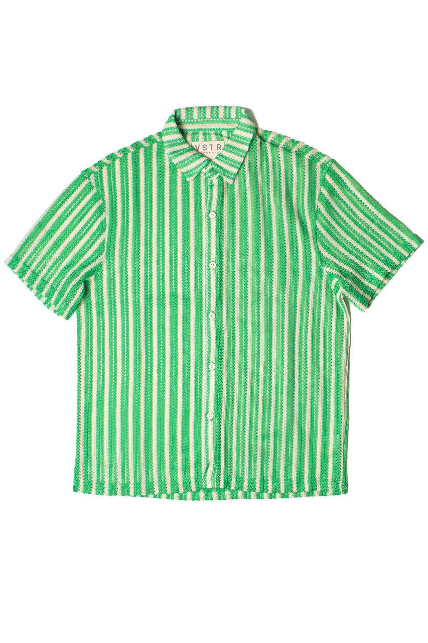 Green Cabana Knit Button Up Shirt Product Image