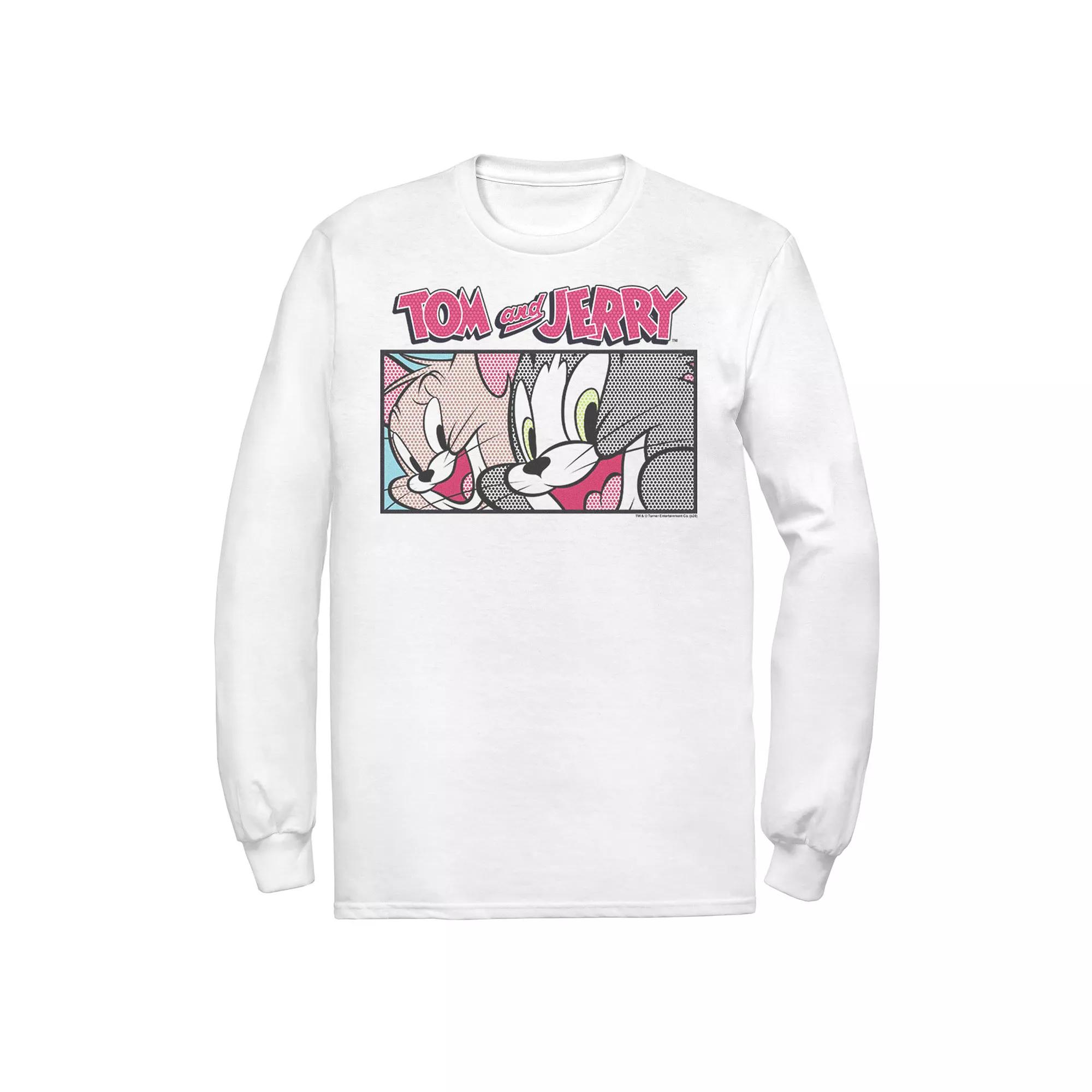 Mens Tom And Jerry Comic Panel Tee, Men's, Size: Medium, White Product Image
