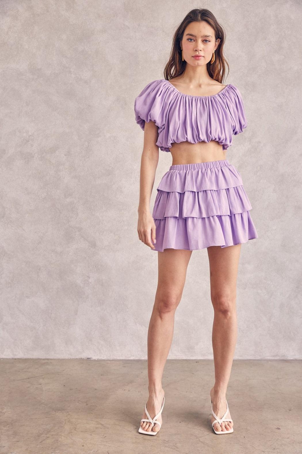 Ruffle Layered Mini Skirt Product Image