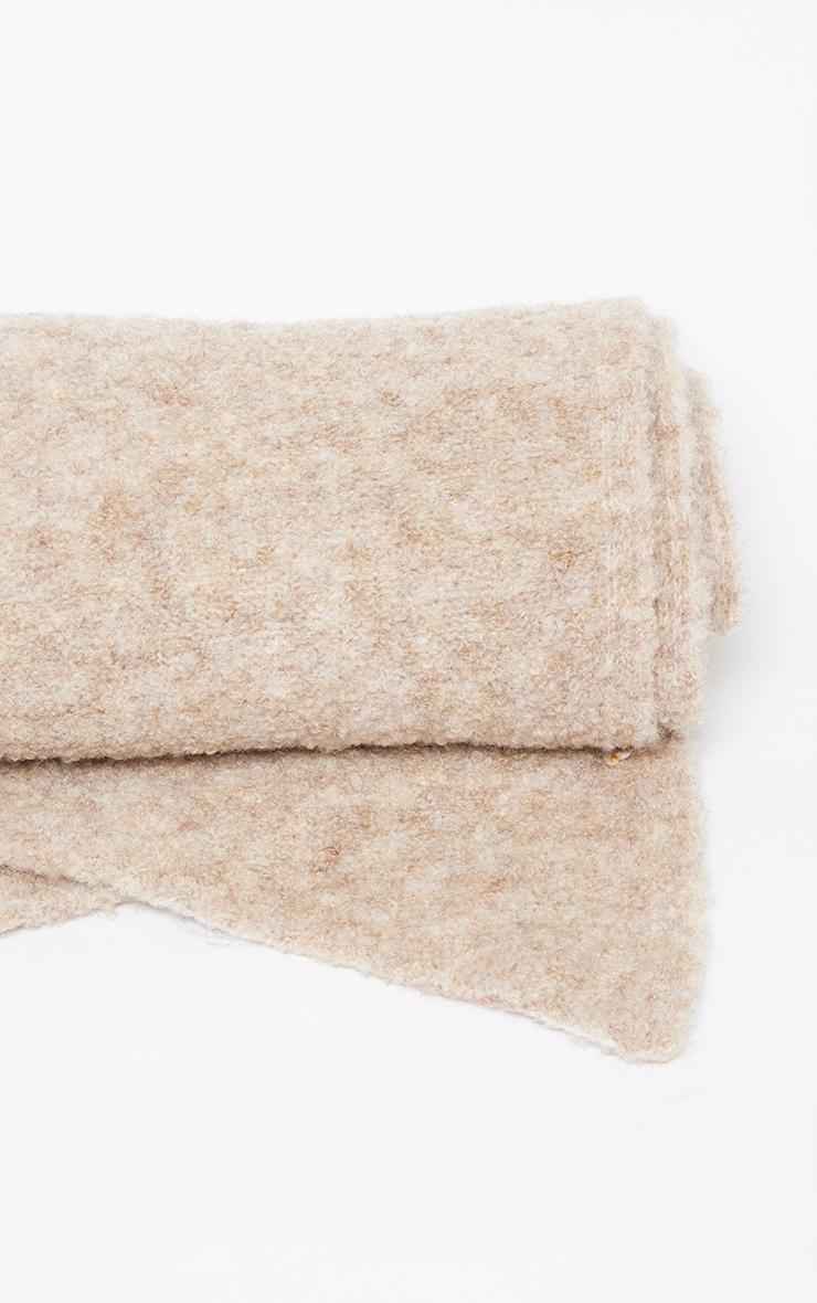 Beige Soft Ribbed Knit Scarf Product Image
