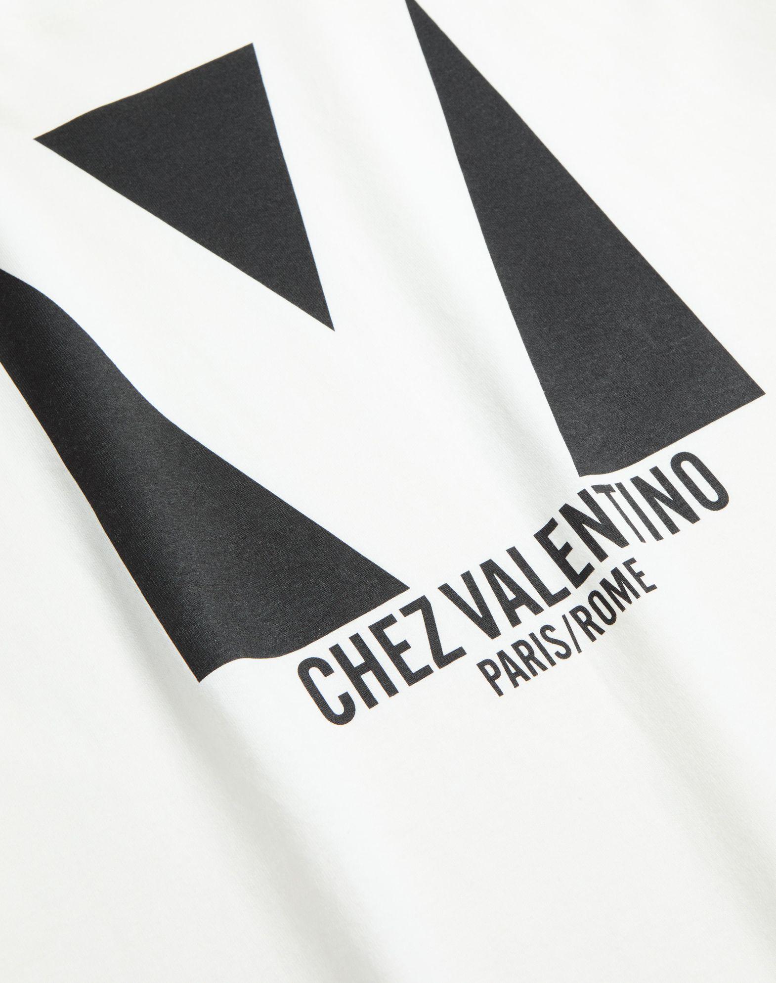 Jersey Cotton T-Shirt With Chez Valentino Print Product Image