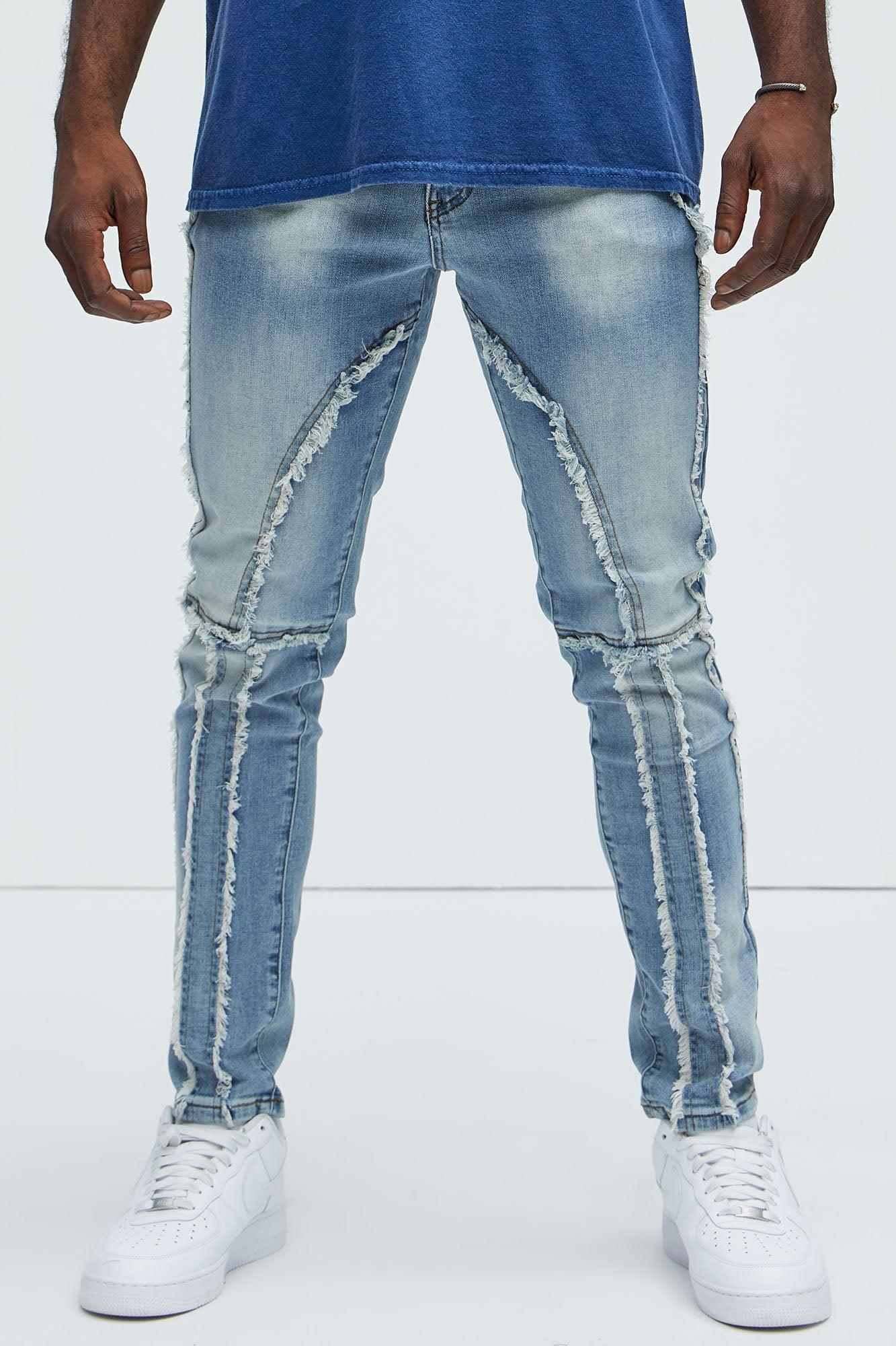 Hilton Frayed Skinny Jeans - Light Wash Product Image