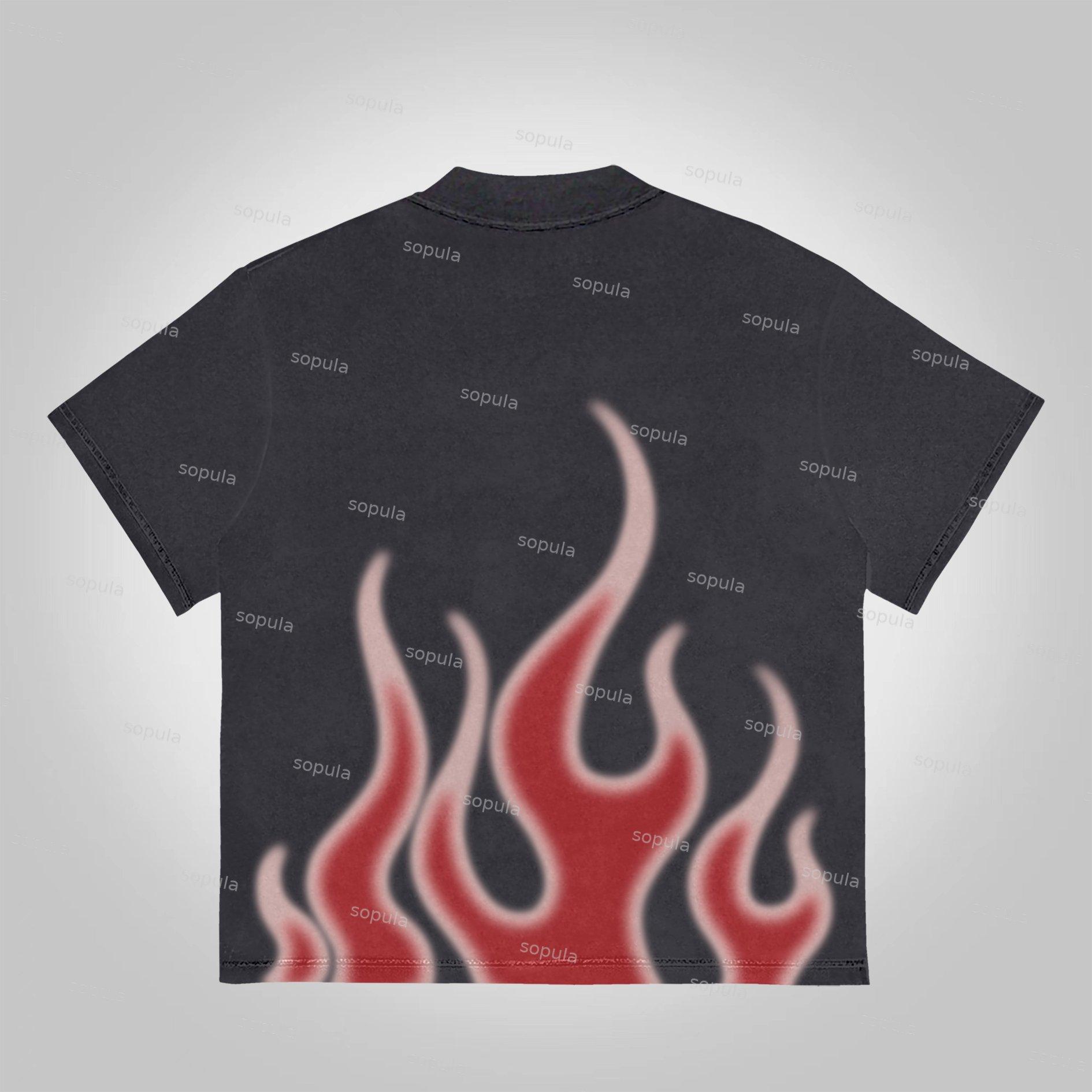Sopula Virtual Flame Graphics Cotton T-Shirt Product Image