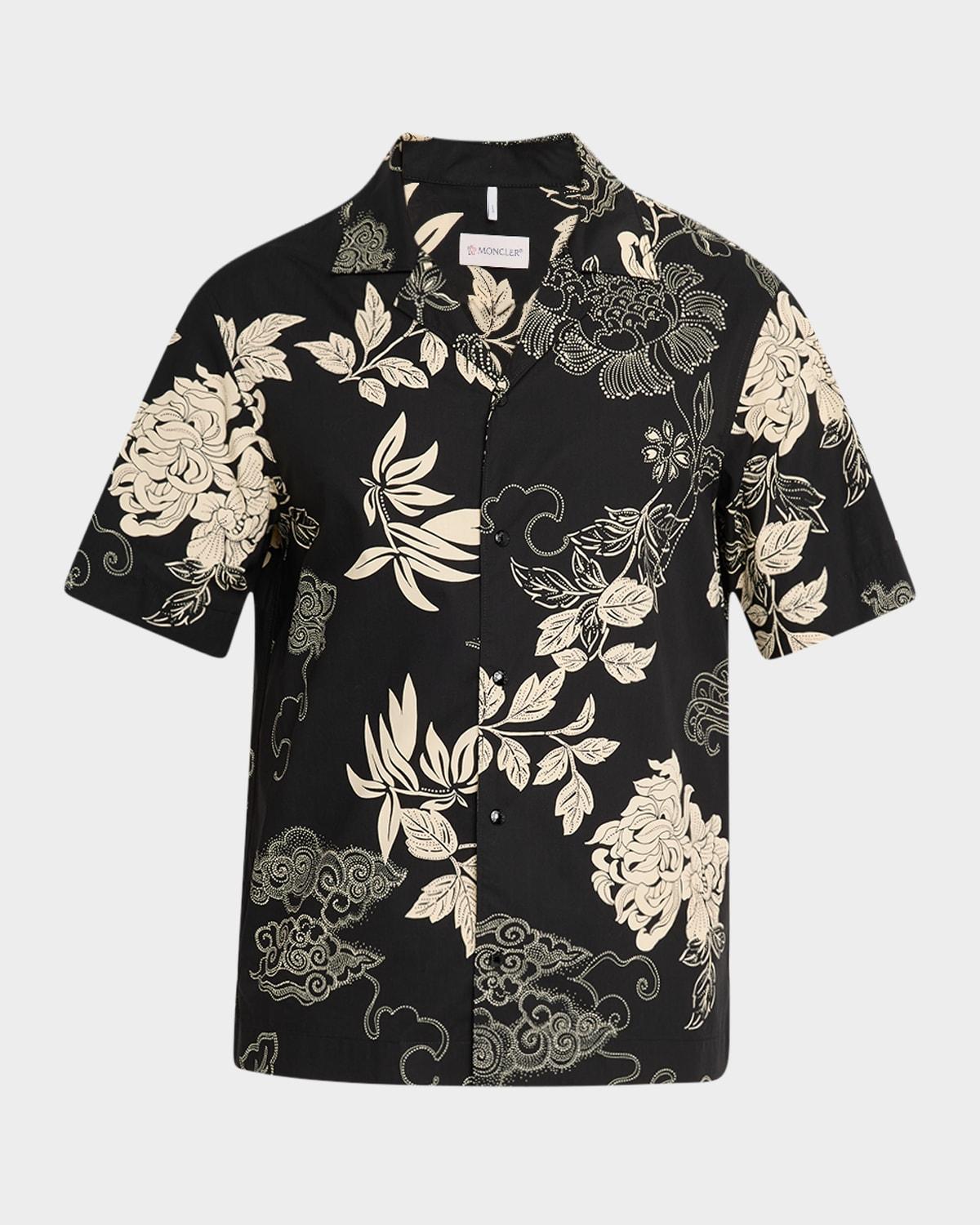 Men's Leaf-Print Camp Shirt Product Image