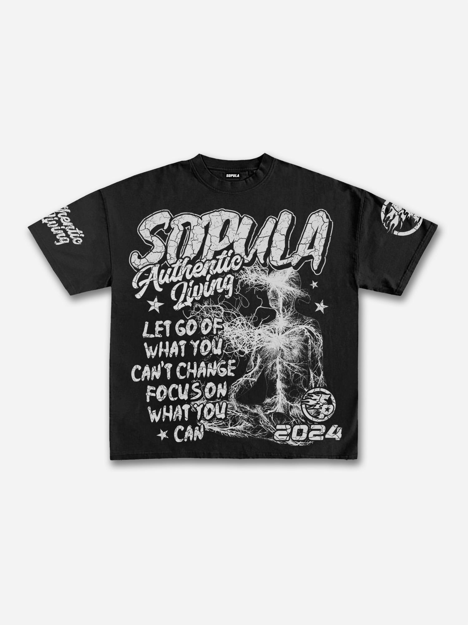 Sopula Studio Real Wise Vintage Print Pattern Cotton T-Shirt Product Image