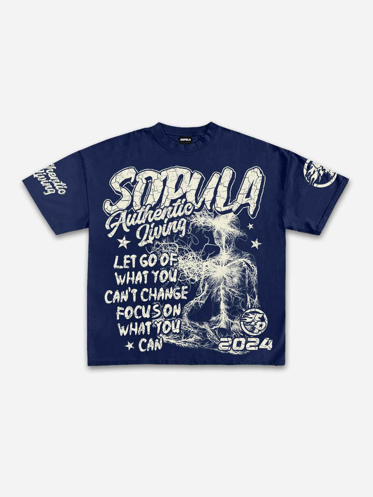 Sopula Studio Real Wise Vintage Print Pattern Cotton T-Shirt Product Image