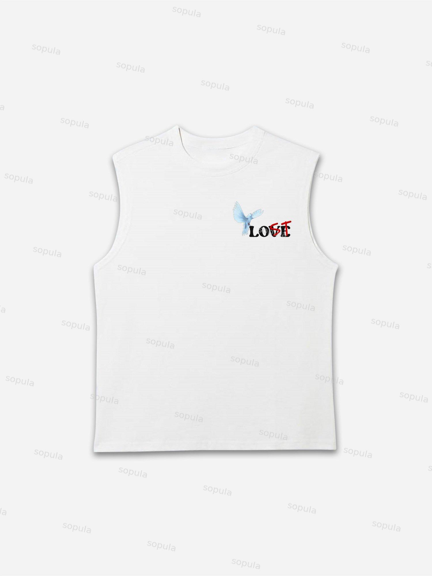 Sopula Peace Dove You're Lost Without Me Graphic Sleeveless Tank Top Product Image